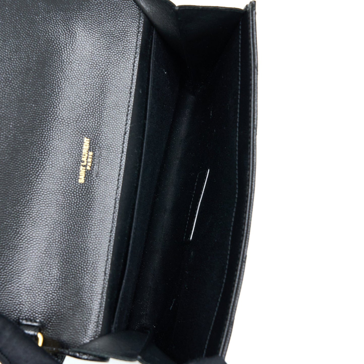 Saint Laurent/YSL Envelop Clutch Grained Calfskin Black GHW