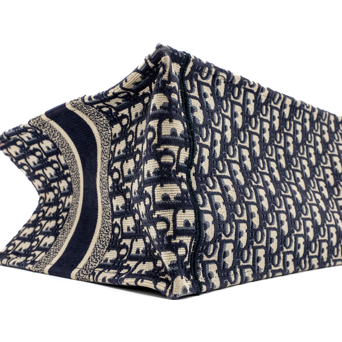 Dior medium book tote blue oblique emboidery