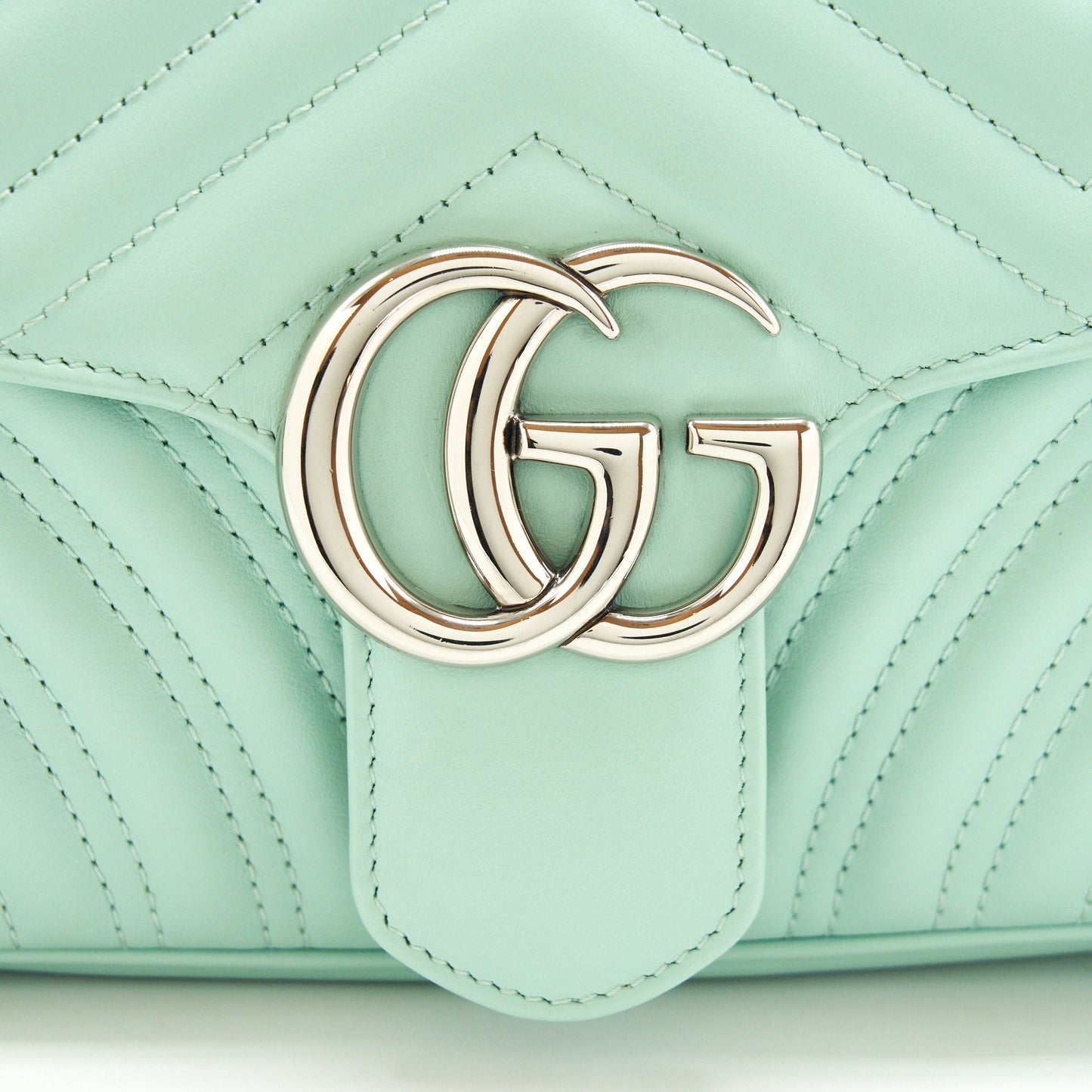 Gucci Small GG marmont bag light green SHW