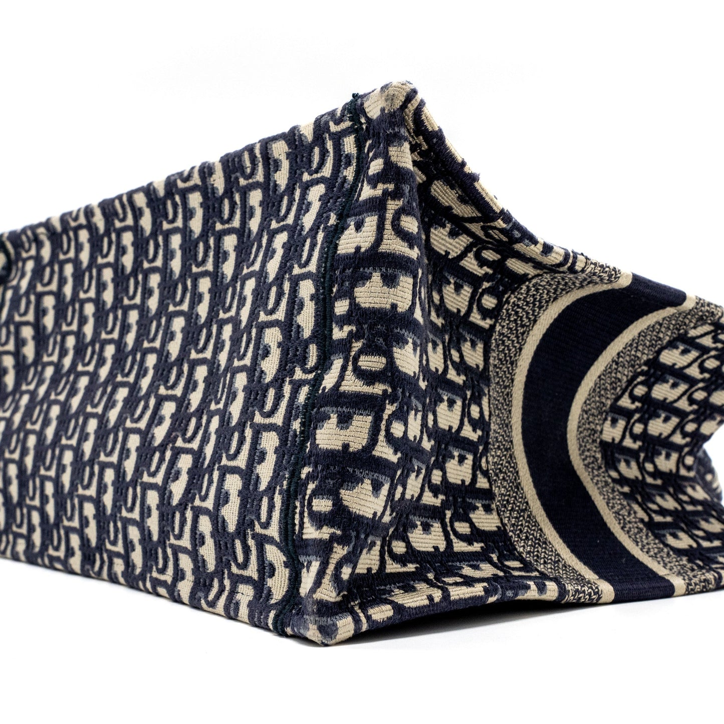 Dior medium book tote blue oblique emboidery