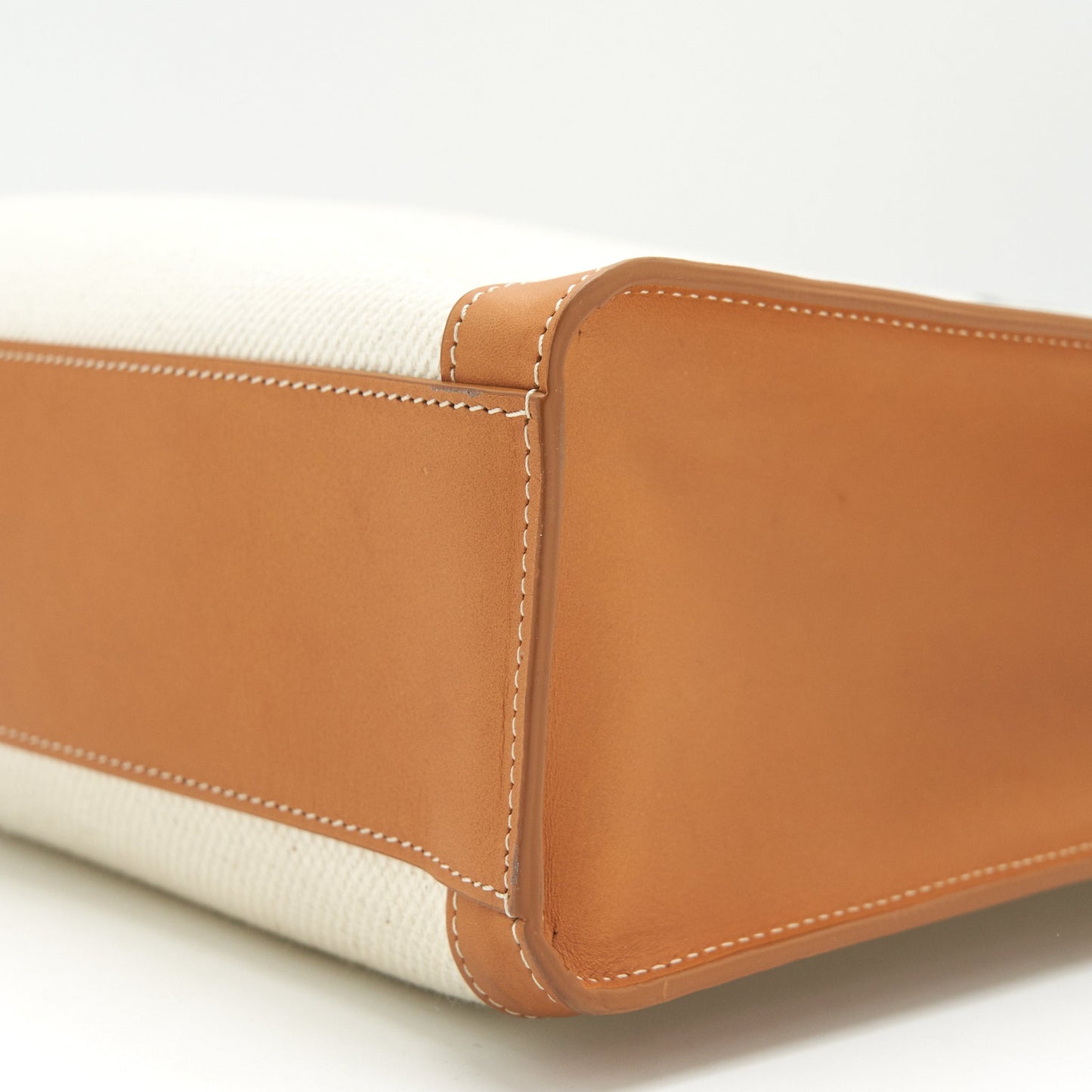 Celine small Vertical Cabas Canvas with celine print and calfskin