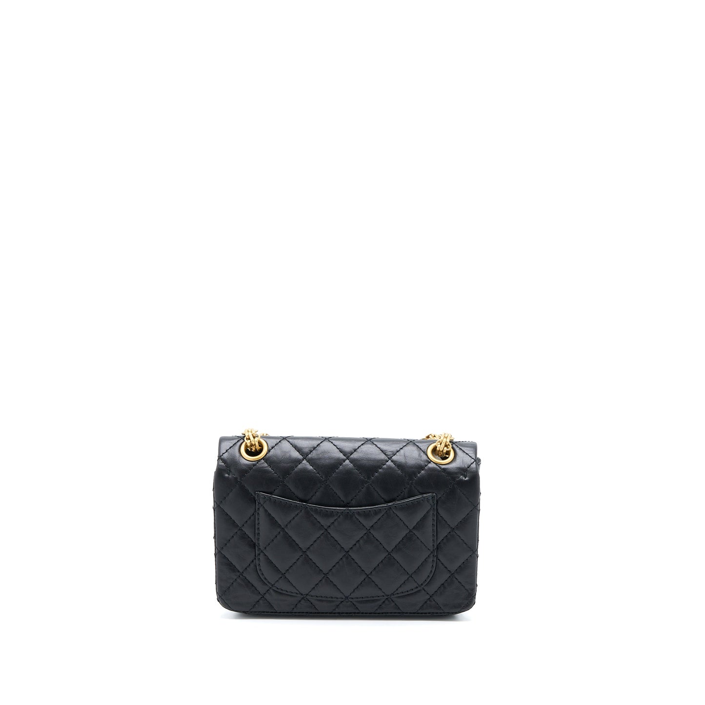 Chanel Mini 2.55 Reissue Flap Bag Aged Calfskin Black Brushed GHW (Microchip)