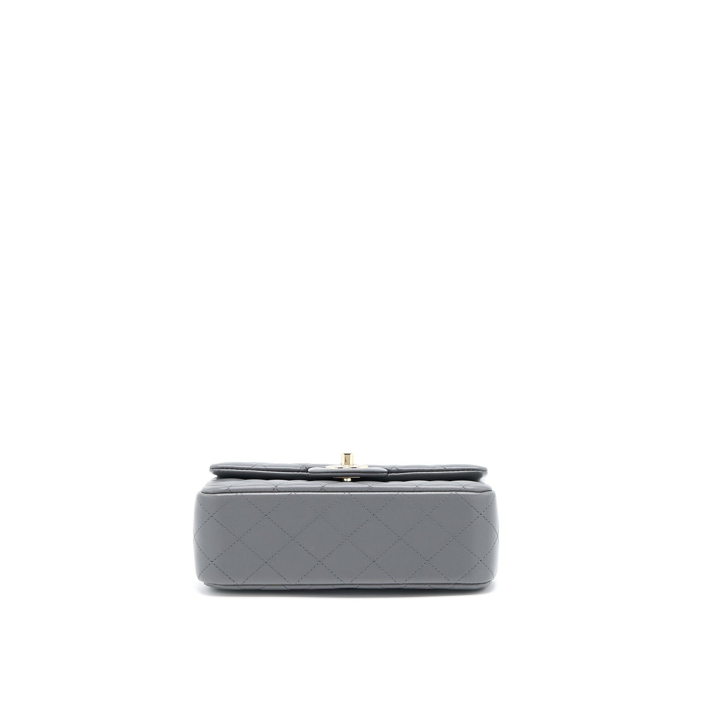 Chanel 22A Top Handle Mini Rectangular Flap Bag Lambskin Grey LGHW(Microchip)
