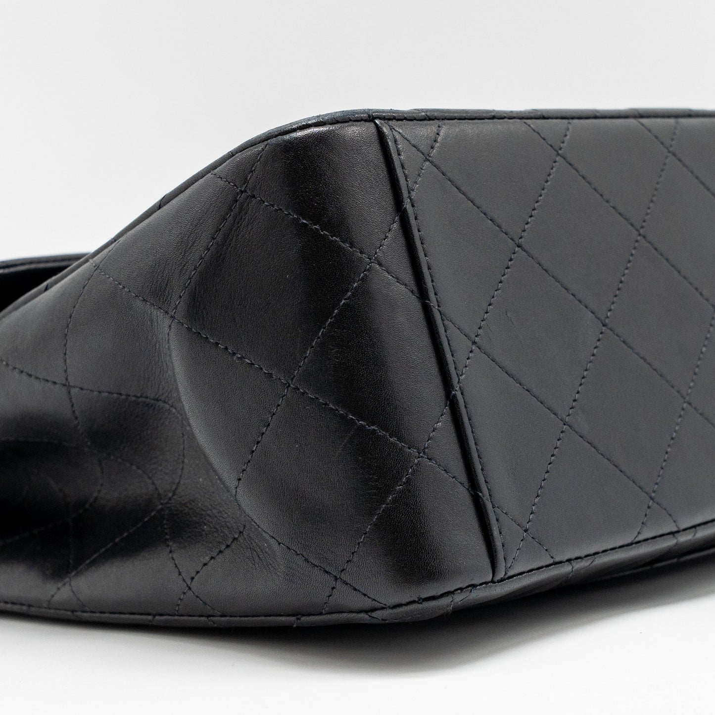 Chanel Vintage Classic Flap Jumbo Bag Calfskin Black GHW