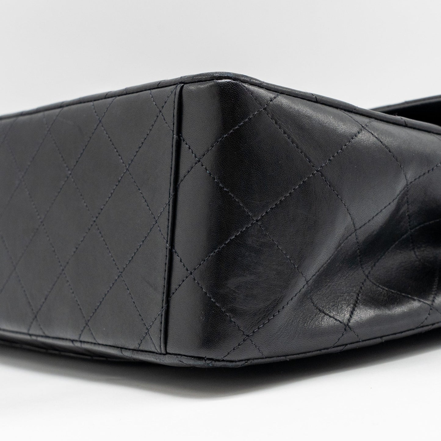 Chanel Vintage Classic Flap Jumbo Bag Calfskin Black GHW