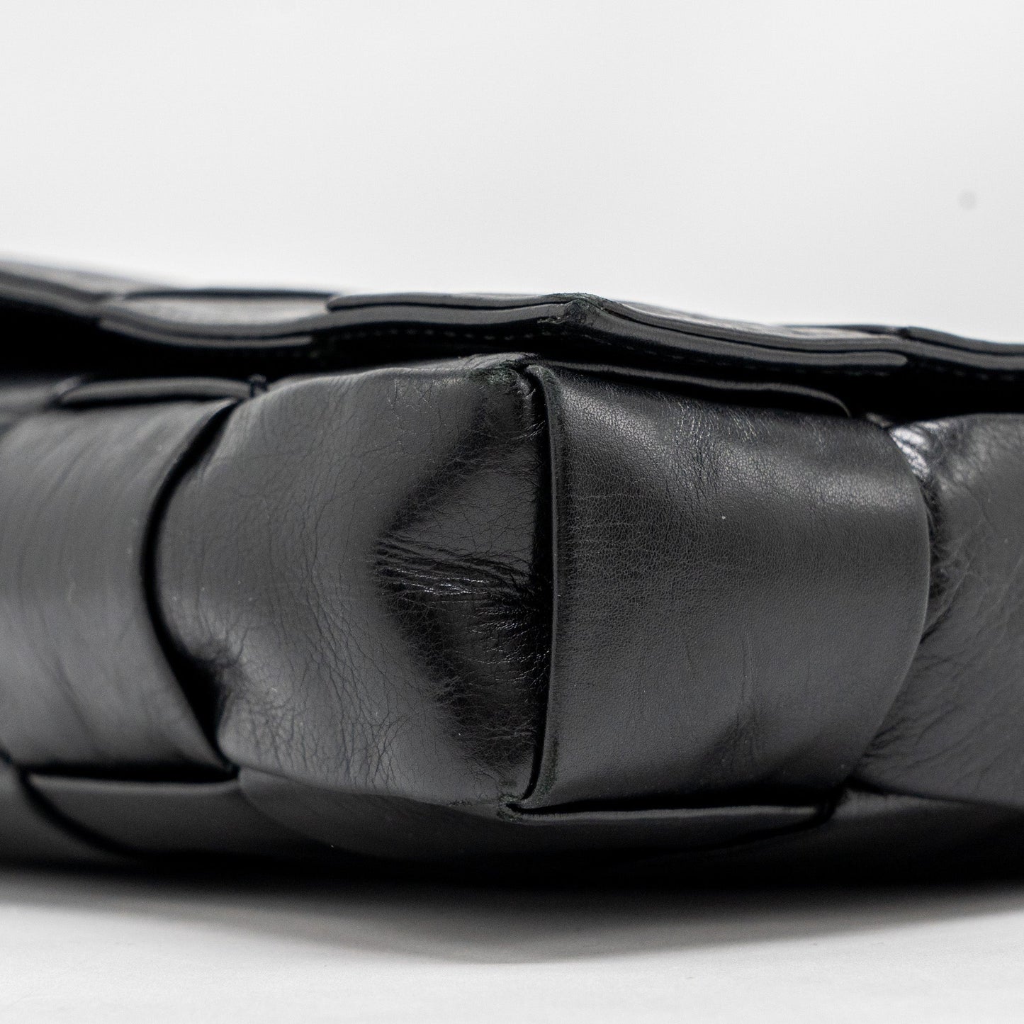 Bottega Veneta Cassette Bag Aged Calfskin Black SHW