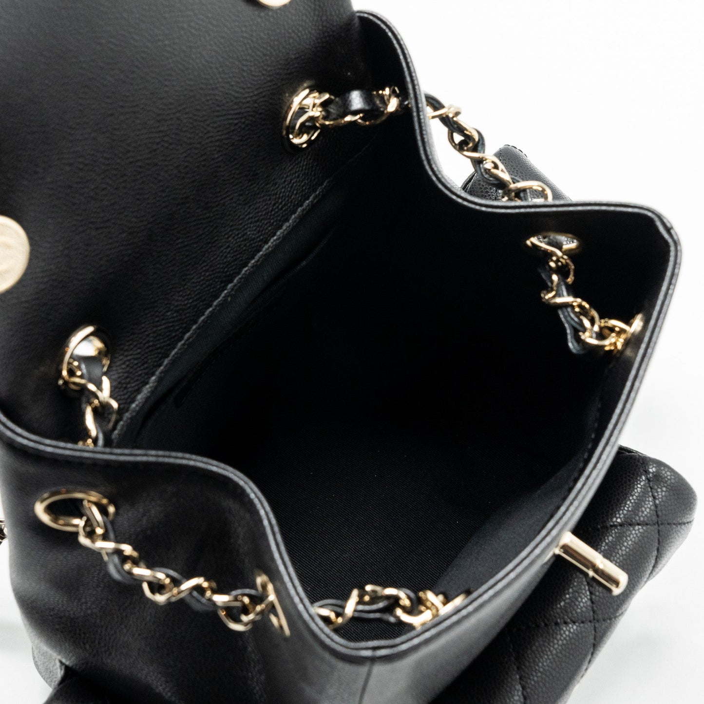 Chanel 23k triple pocket backpack caviar black LGHW (microchip)