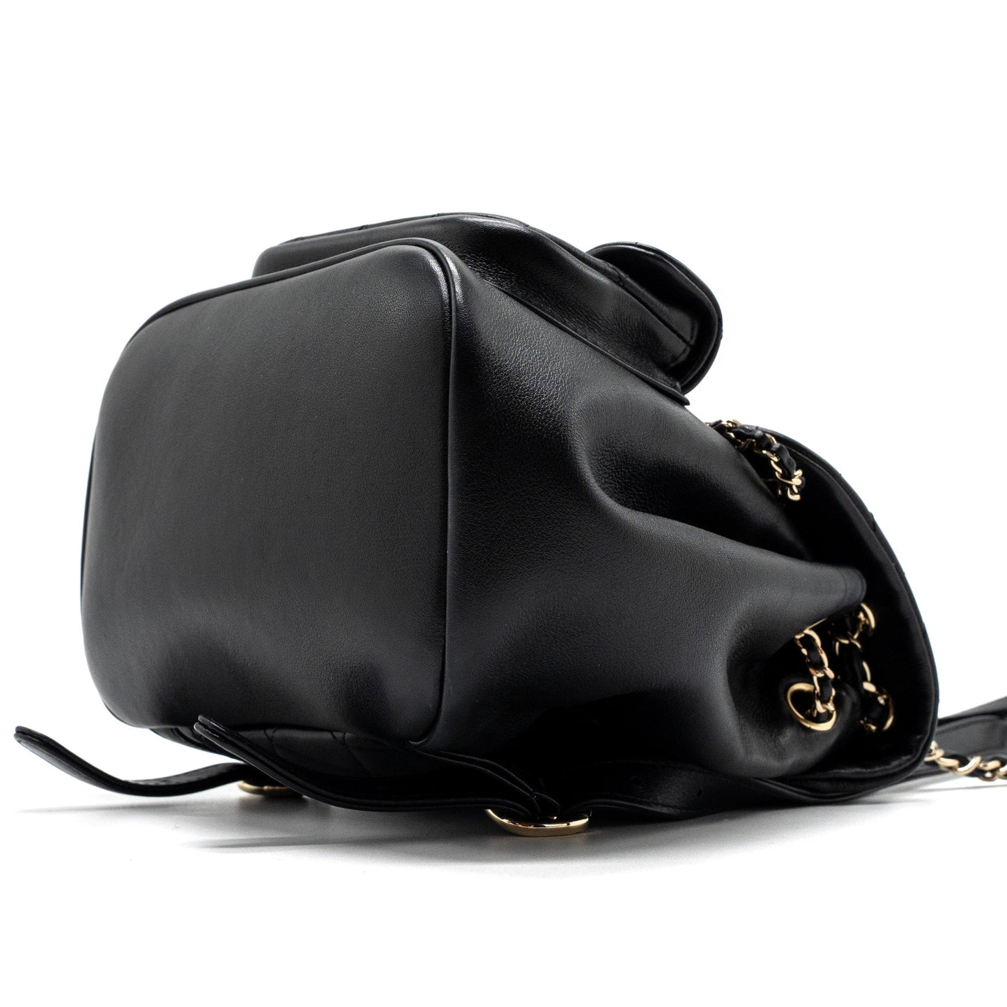 Chanel mini Duma backpack lambskin black LGHW (microchip)