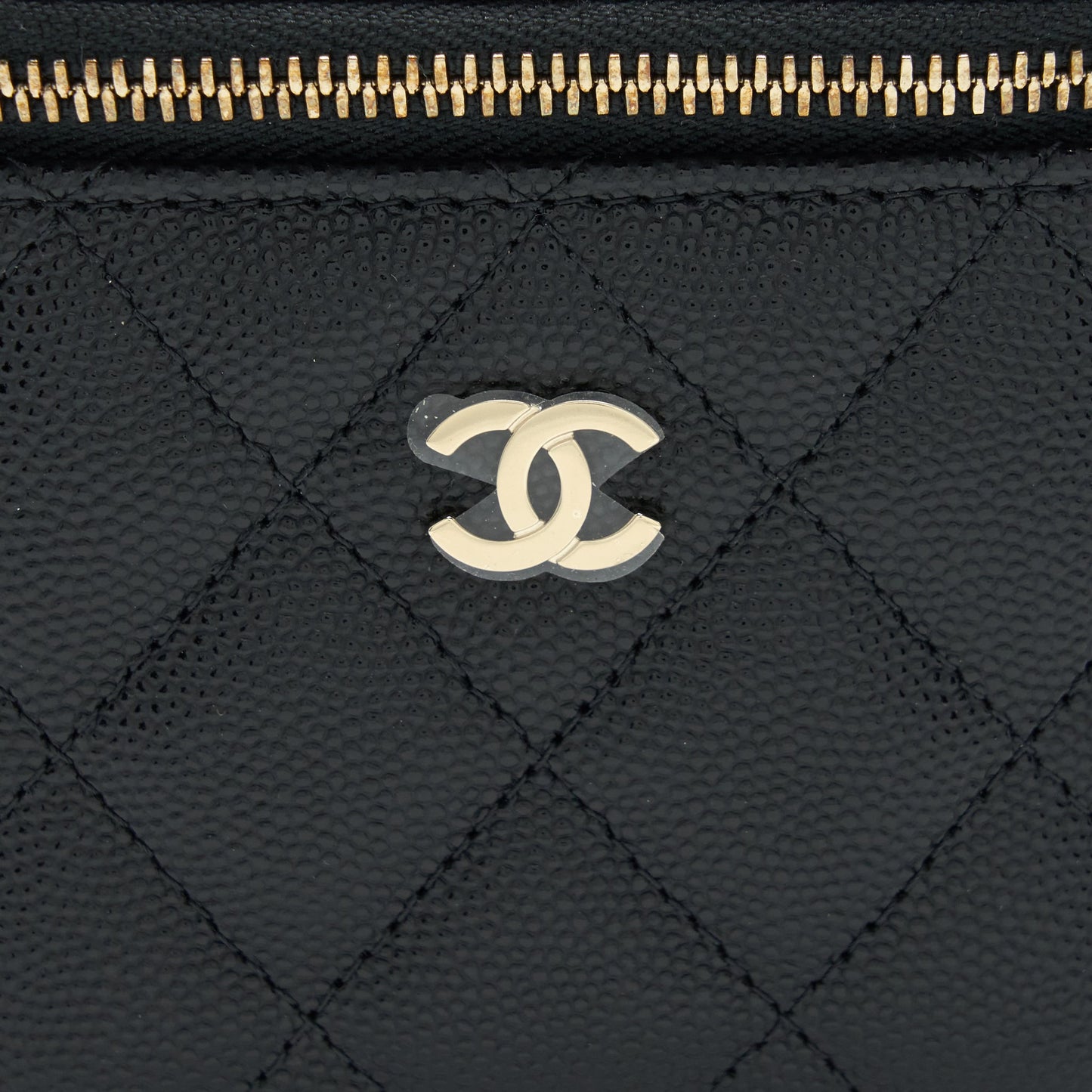 Chanel Mini Vanity With Chain Caviar Black LGHW