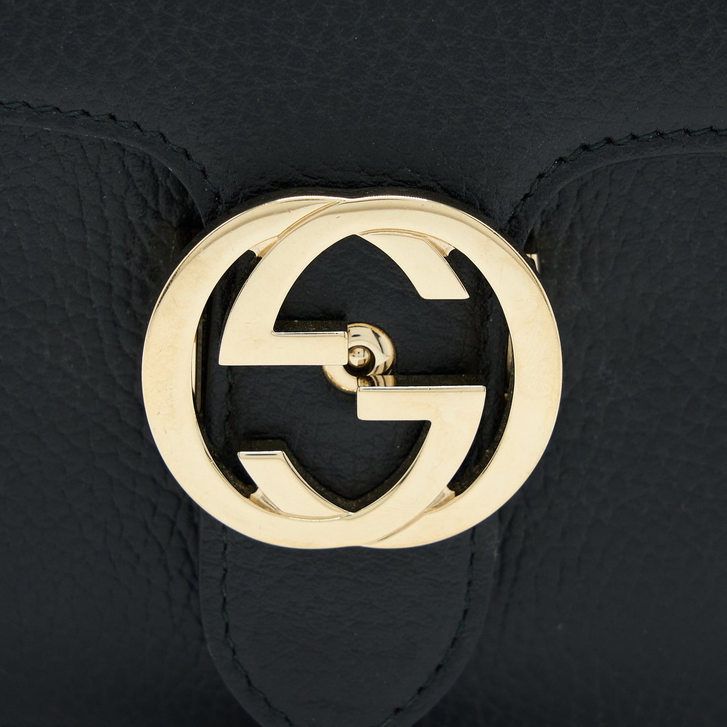 Gucci Interlocking Small Shoulder Bag Black LGHW