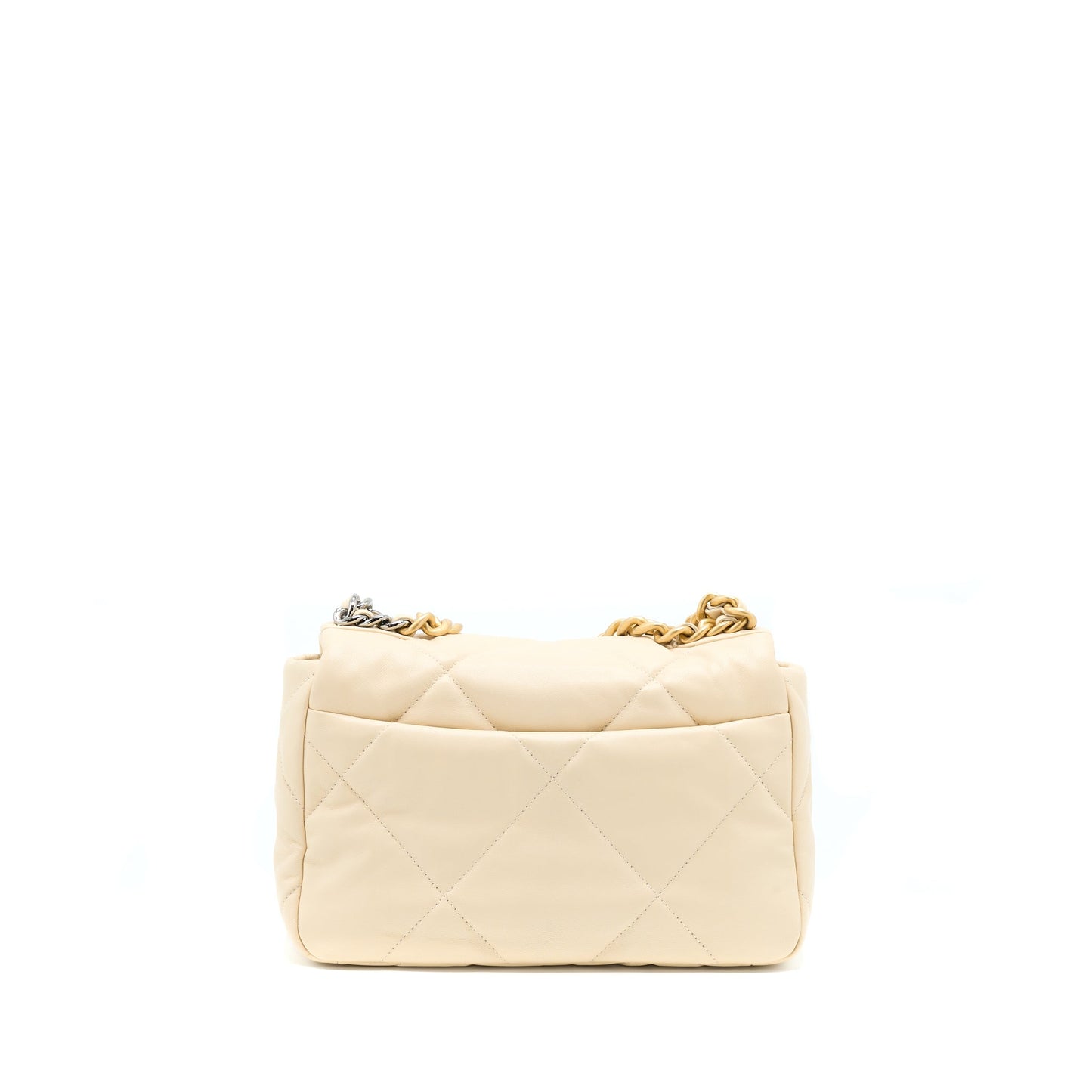 Chanel Small 19 Bag Goatskin Beige With Multicolour Hardware