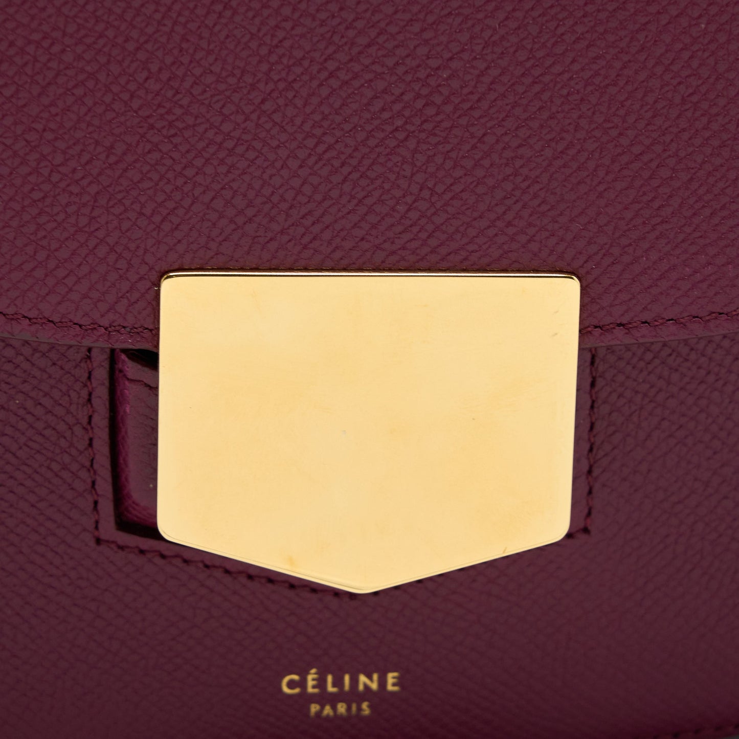 Celine Compact Trotteur Crossbody Shoulder Bag Dark Purple GHW