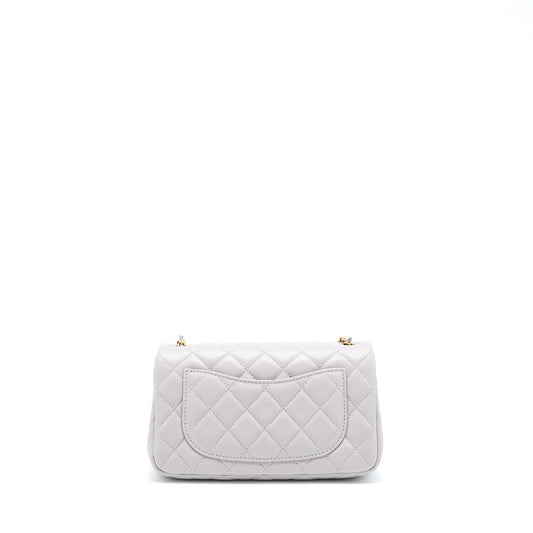 Chanel Pearl Crush Mini Rectangular Lambskin Grey Brushed GHW (Microchip)