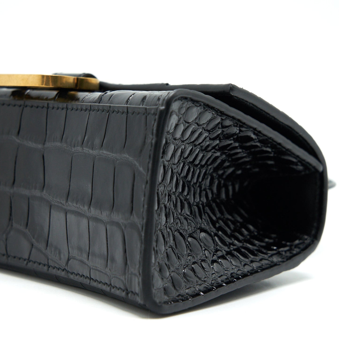 Balenciaga Hourglass XS Embossed calfksin black GHW