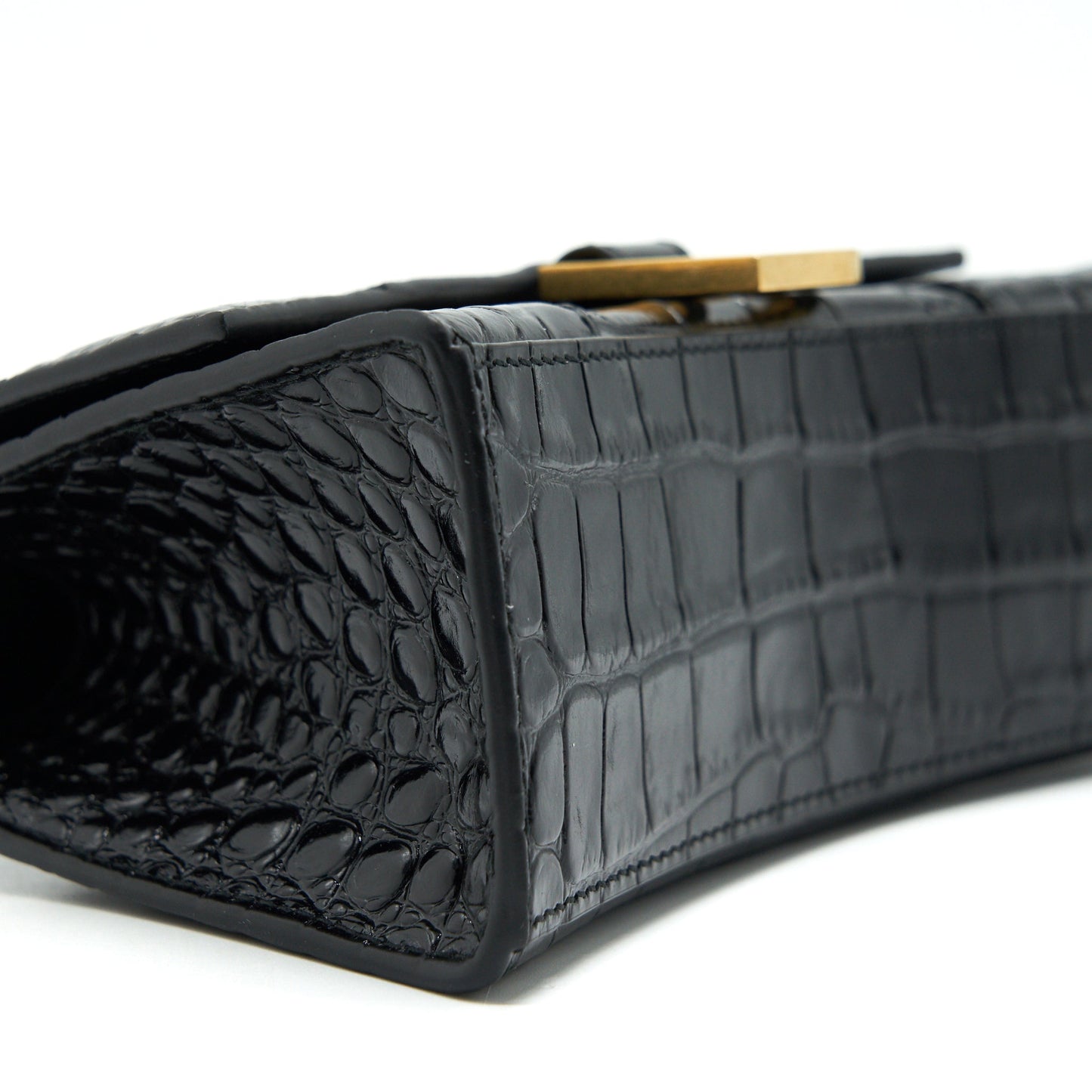 Balenciaga Hourglass XS Embossed calfksin black GHW