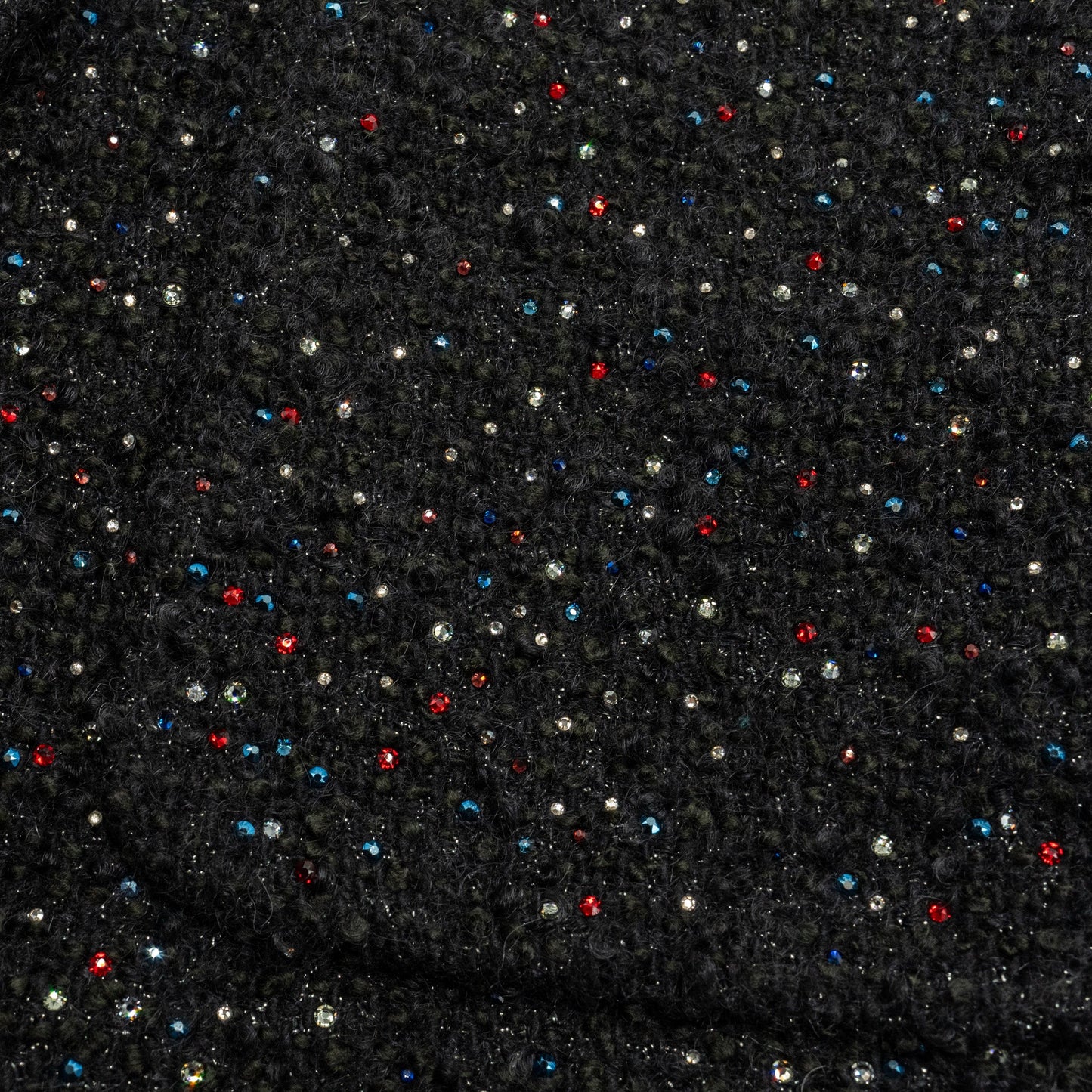 Chanel Size 38 Shining Crystal Tweed Dress Coat Wool/Acrylic Black/Multicolour