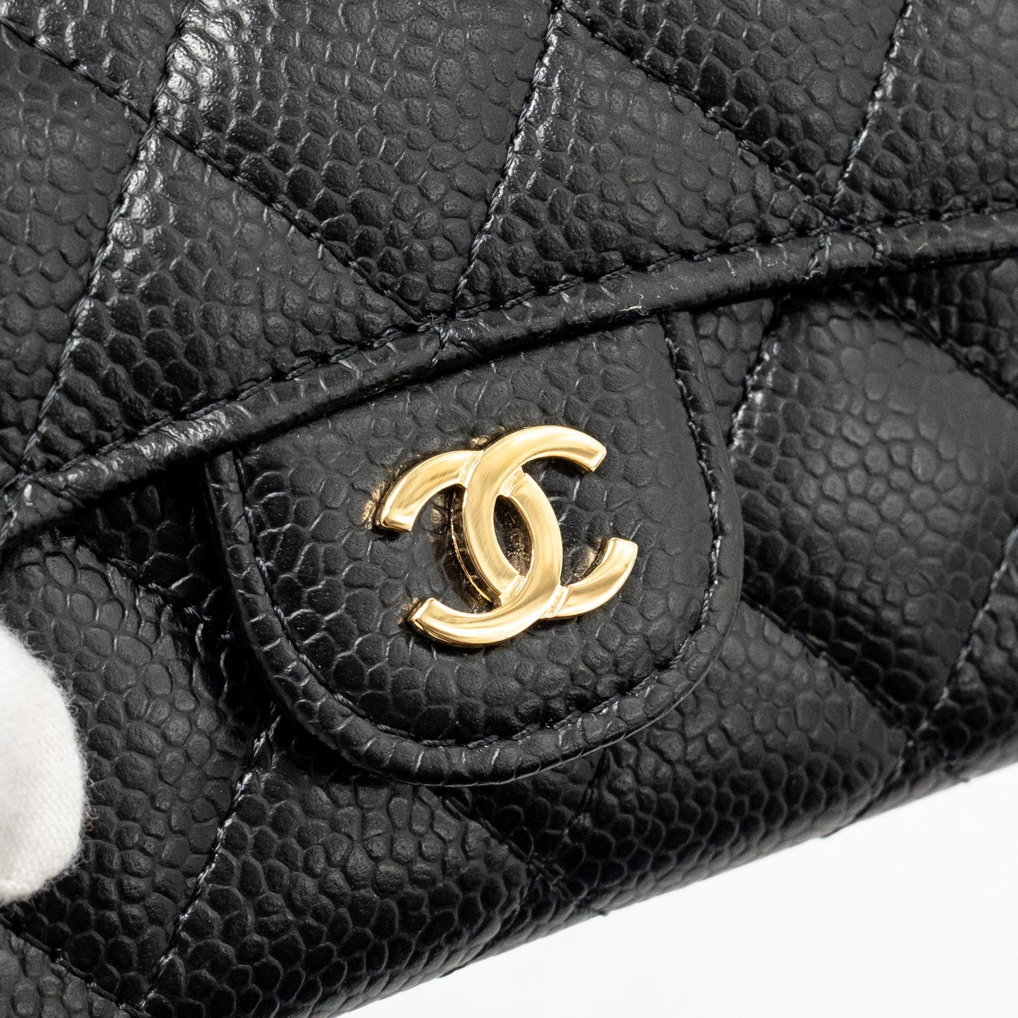 CHANEL Classic Flap Card Holder Caviar Black GHW