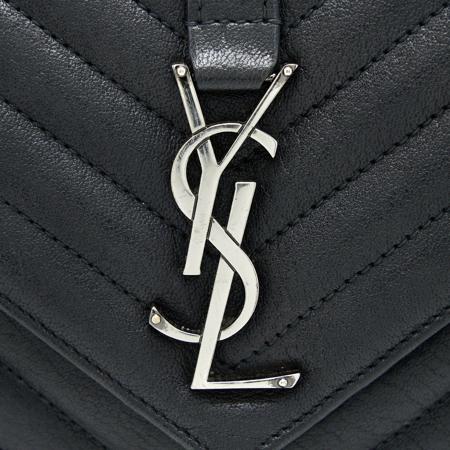 Saint Laurent/YSL Quilted Medium College Bag Lambskin Black Ruthenium Hardware