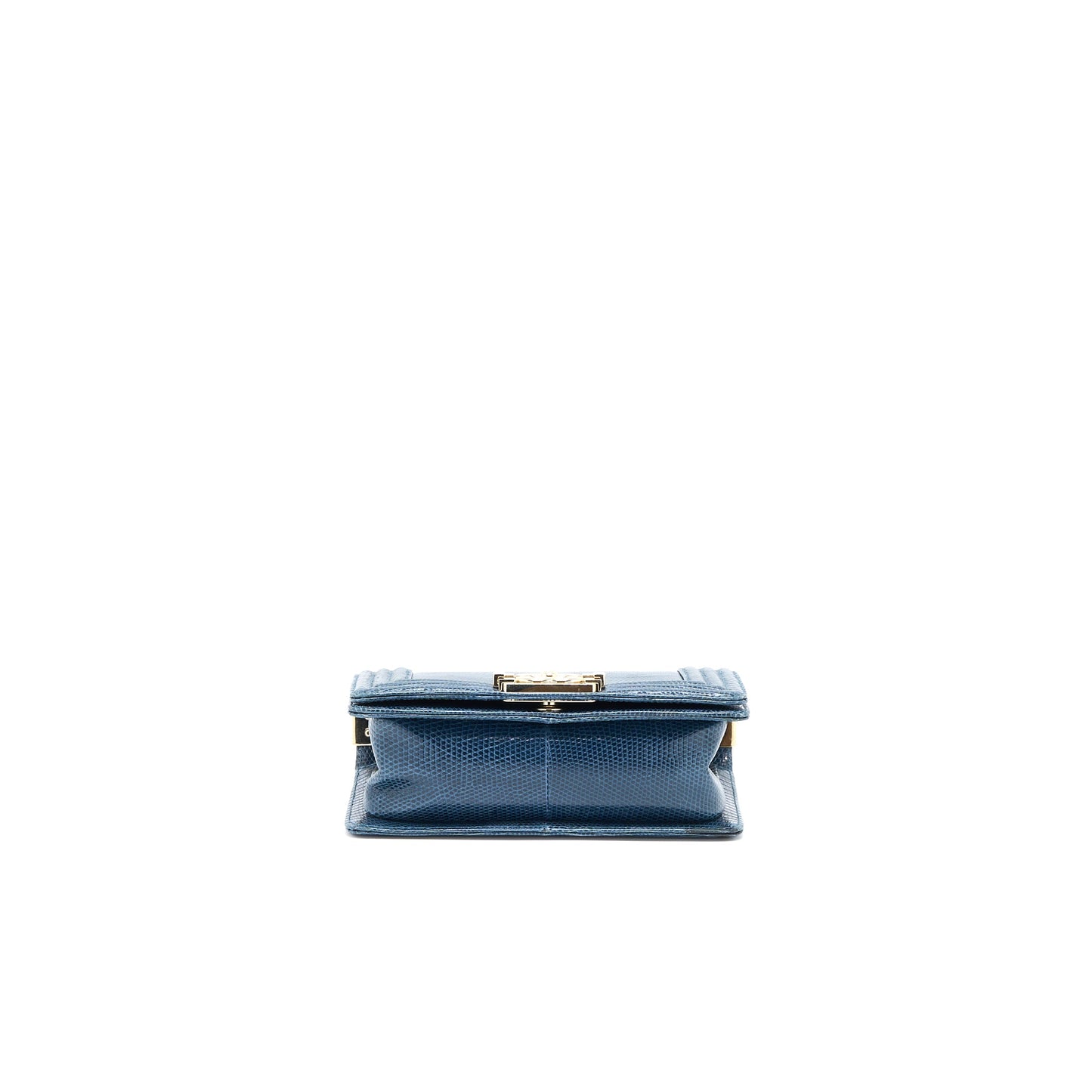 Chanel Small Boy Bag Lizard Dark Blue LGHW