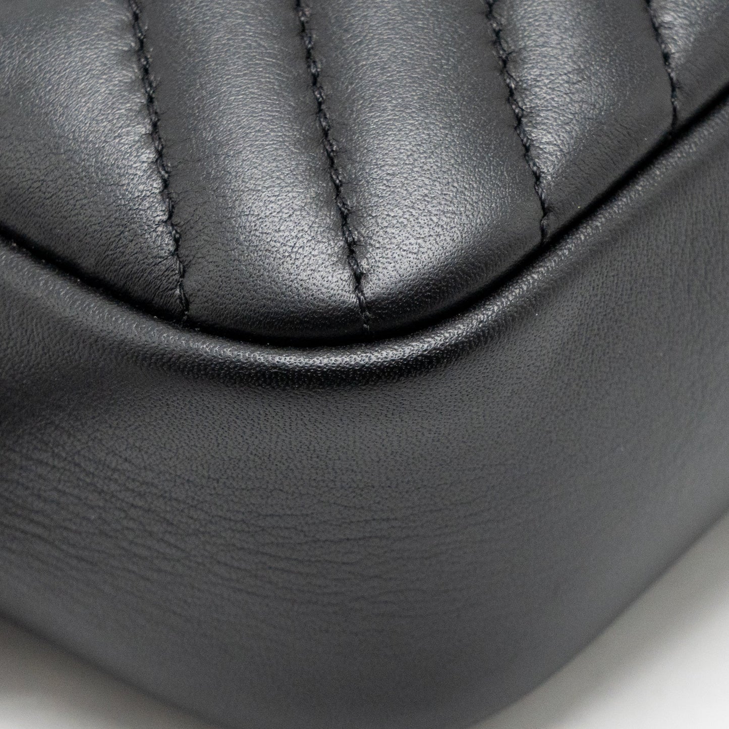 Chanel Diagonal Chevron Camera Bag with Detailed Tassel Calfskin Black SHW