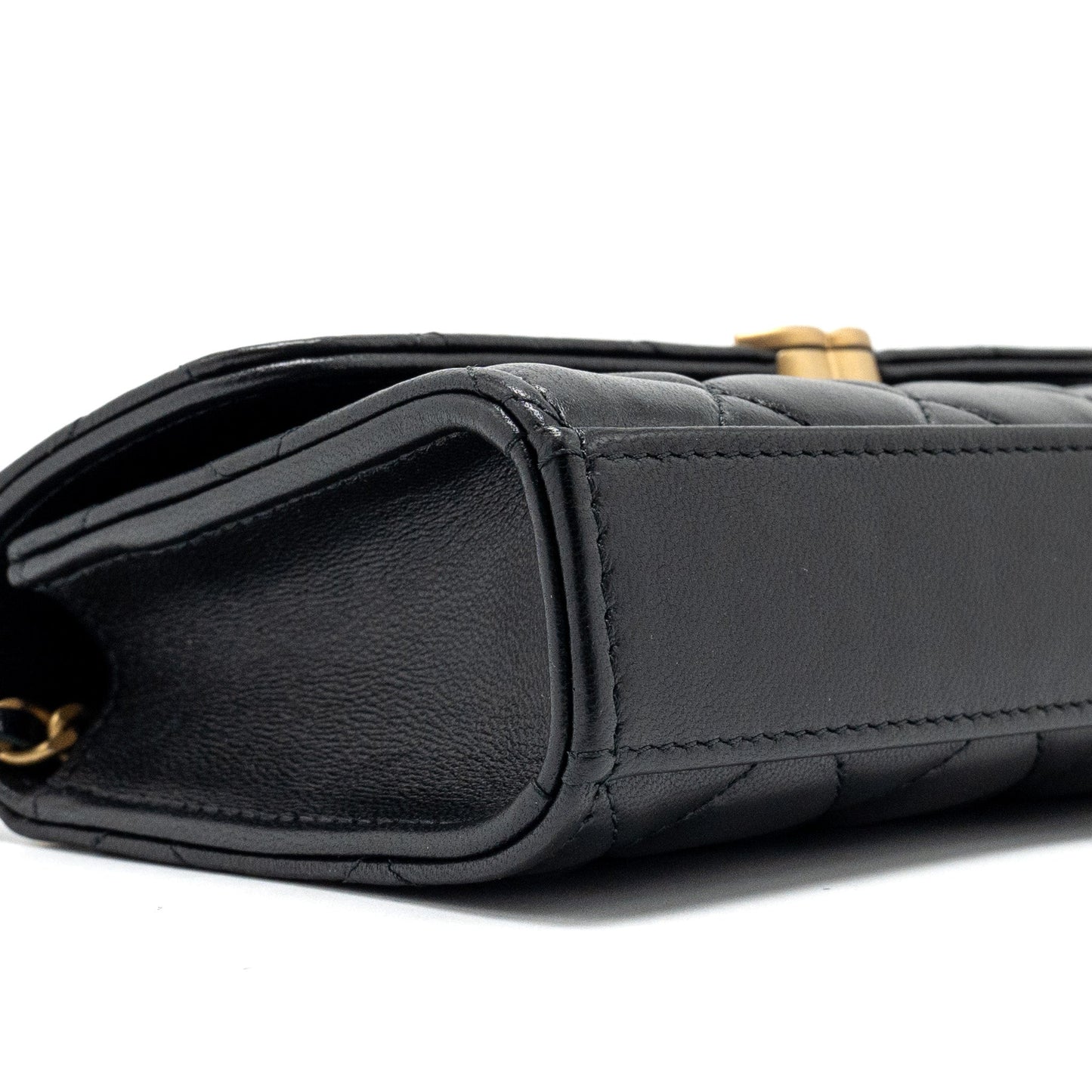 Chanel 22b Enamel Top Handle Flap Bag Lambskin Black GHW (Microchip)
