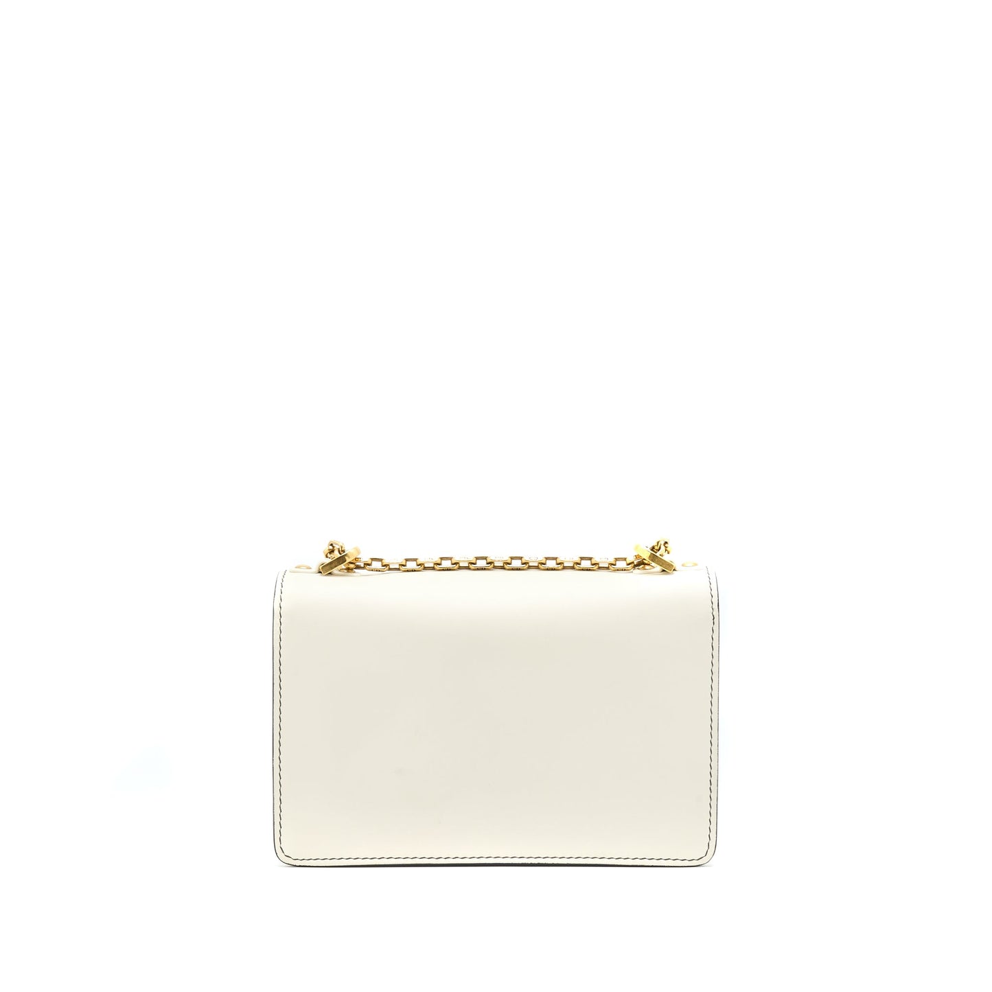 Dior Ja'Dior Flap Bag/ Clutch with Chain White GHW