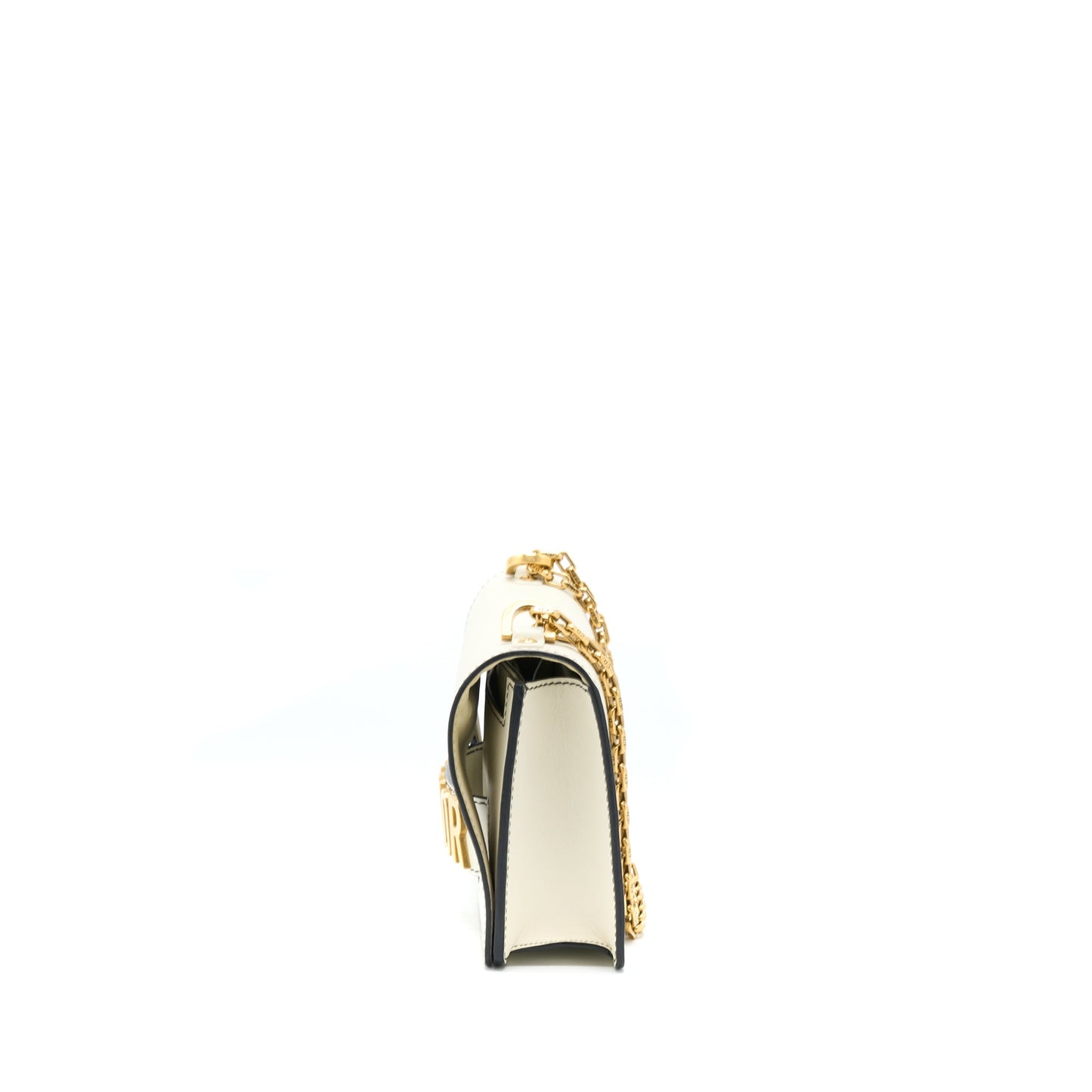 Dior Ja'Dior Flap Bag/ Clutch with Chain White GHW