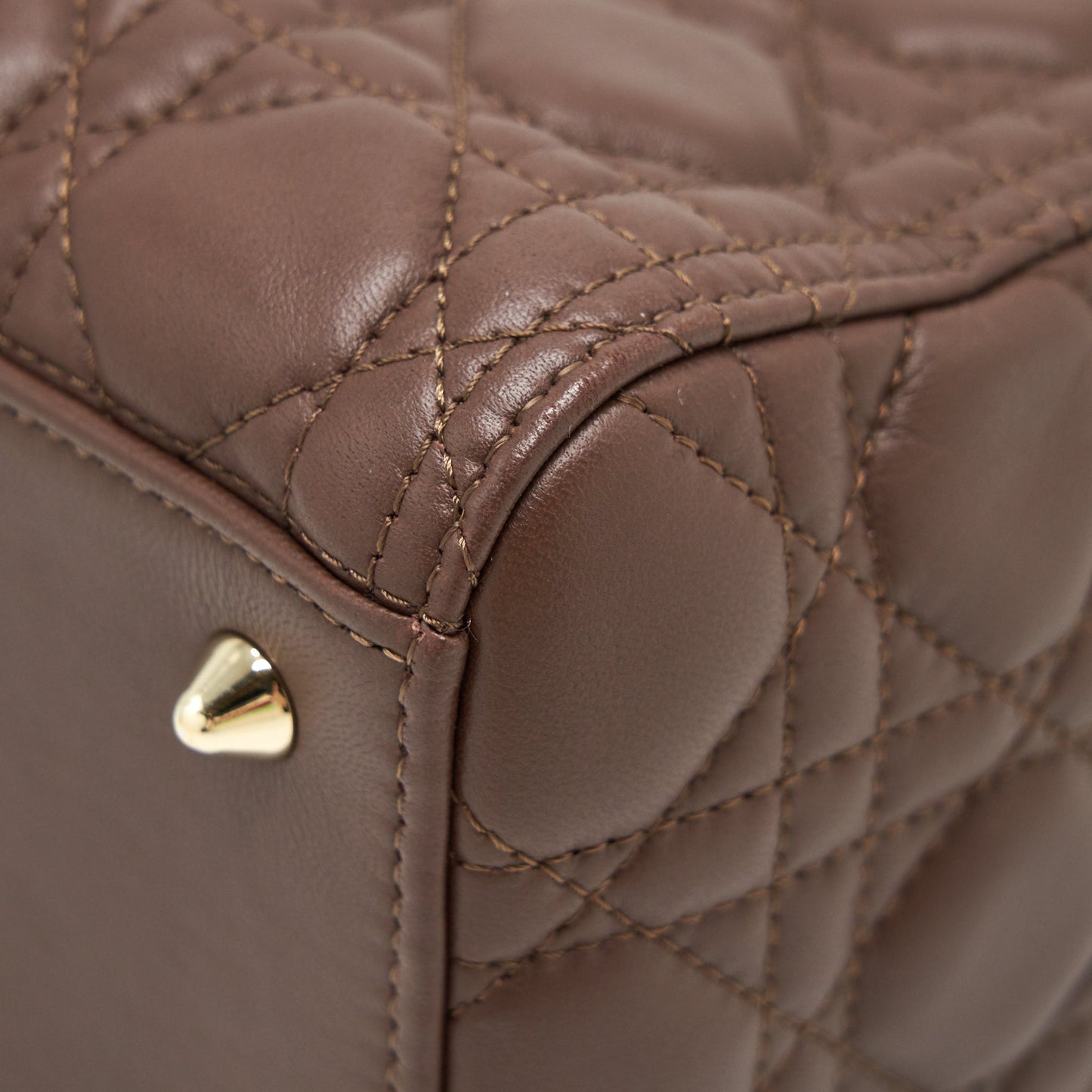 Dior medium Lady Dior Chocolate Brown LGHW
