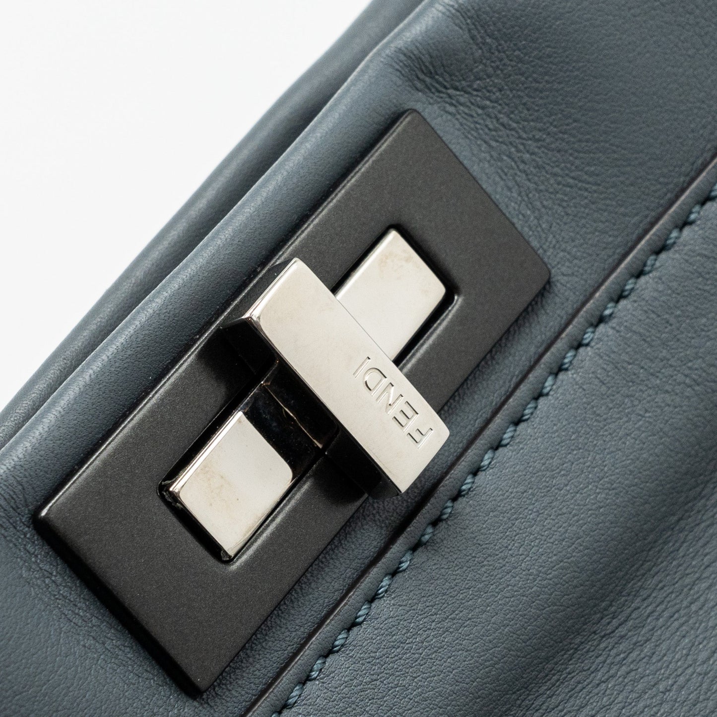 Fendi medium peekaboo leather light blue SHW