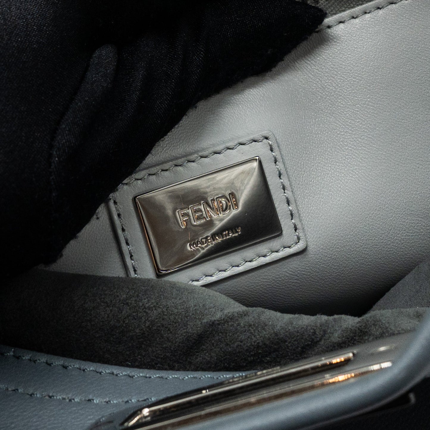 Fendi medium peekaboo leather light blue SHW