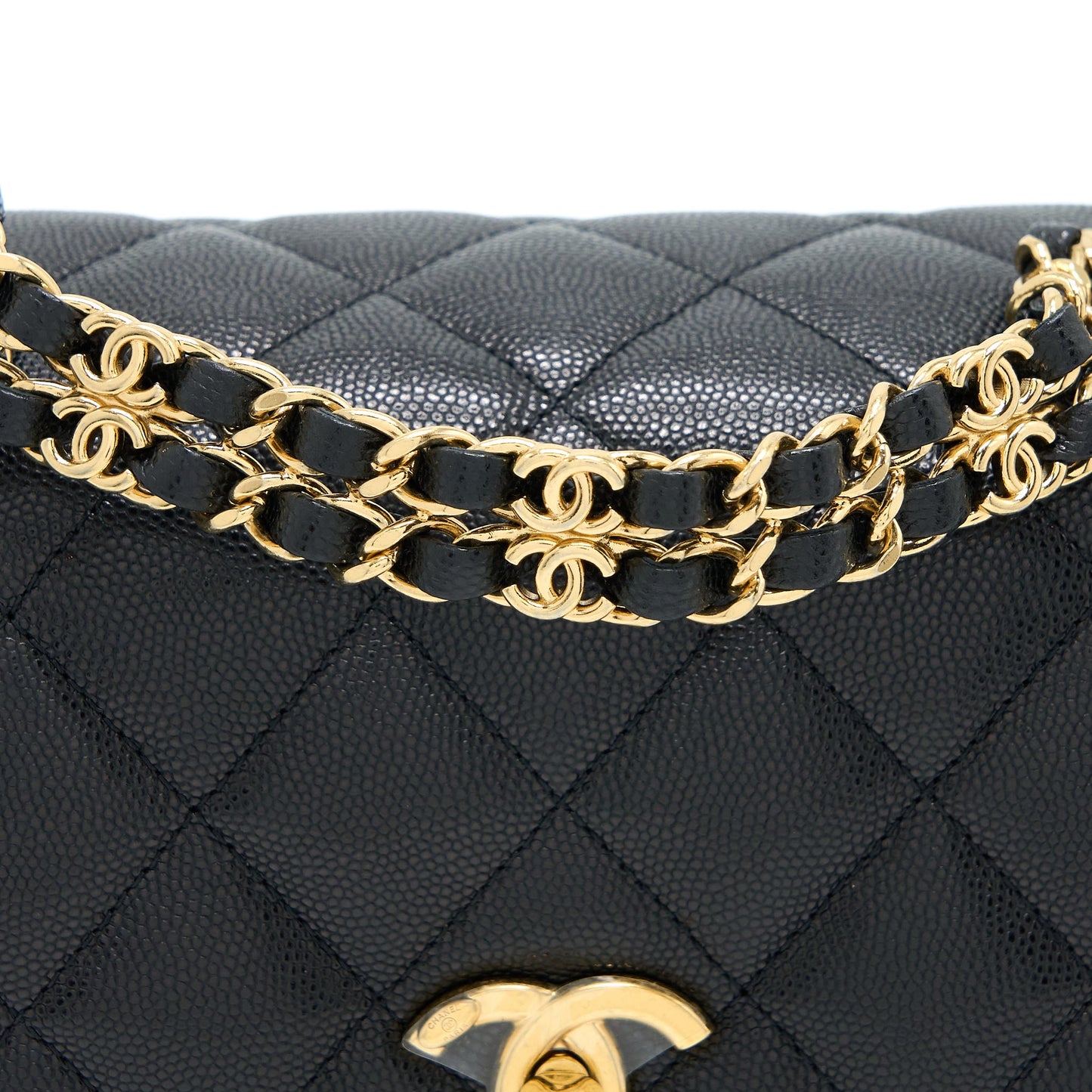 Chanel 22K Coco First Caviar Leather Black GHW (Microchip)