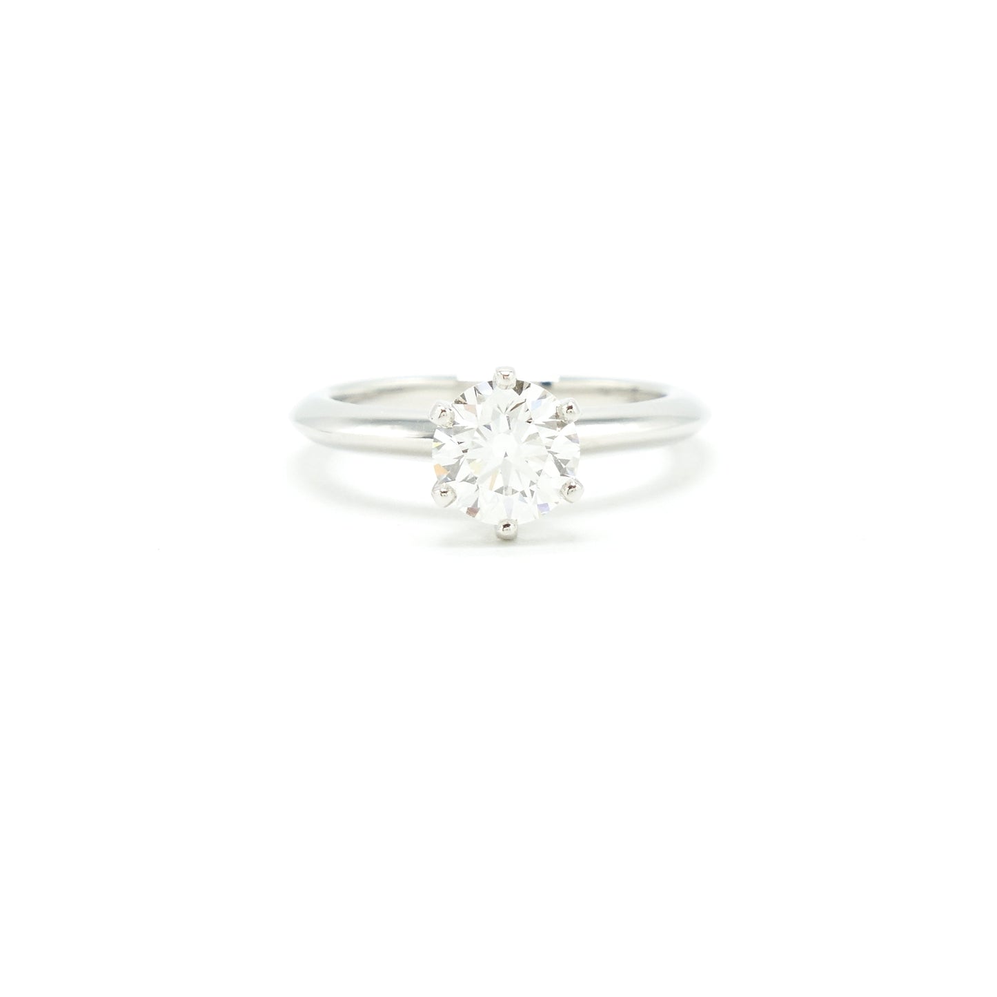 Tiffany Platinum and dimond solitaire ring 1.07 carats, I color, VS1 Clarity