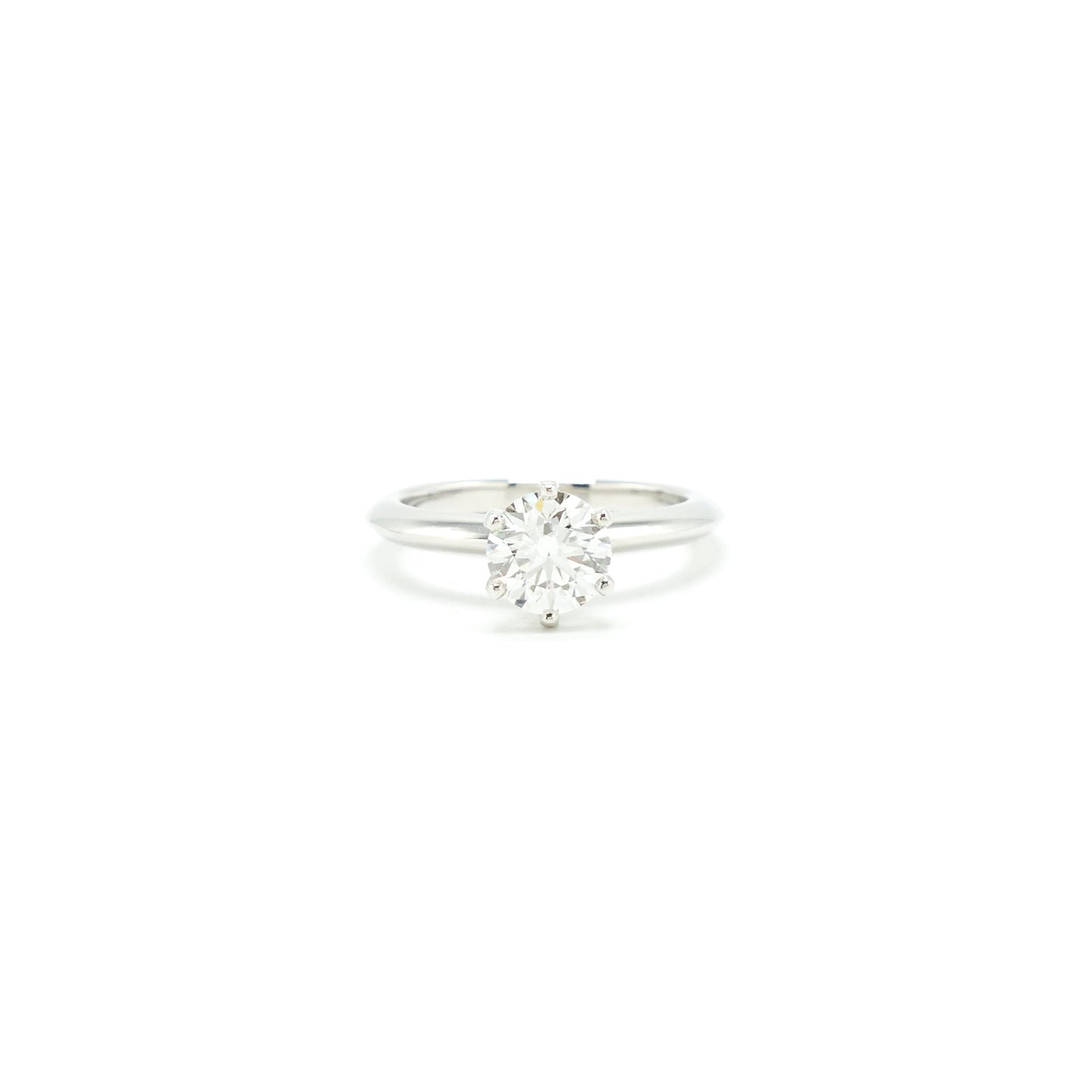 Tiffany Platinum and dimond solitaire ring 1.07 carats, I color, VS1 Clarity