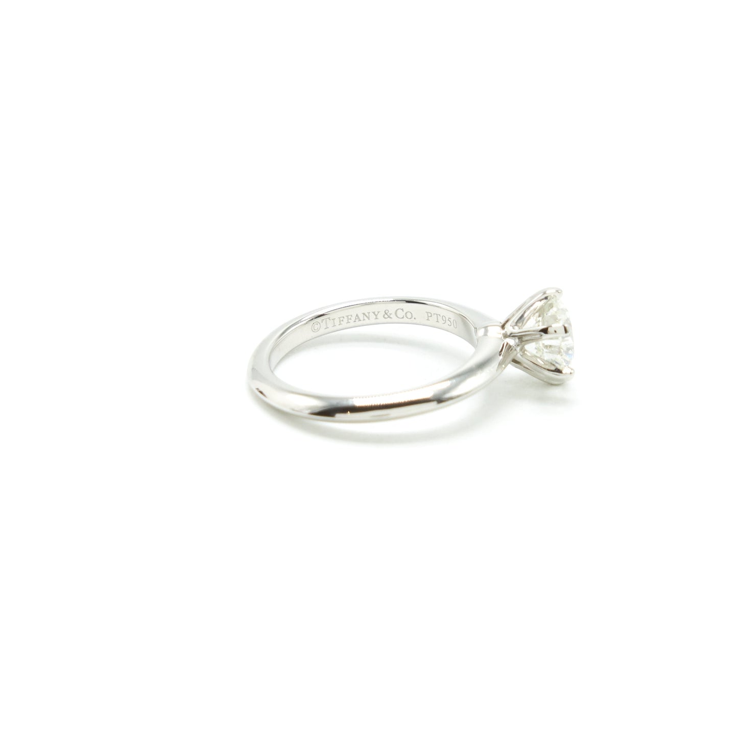 Tiffany Platinum and dimond solitaire ring 1.07 carats, I color, VS1 Clarity