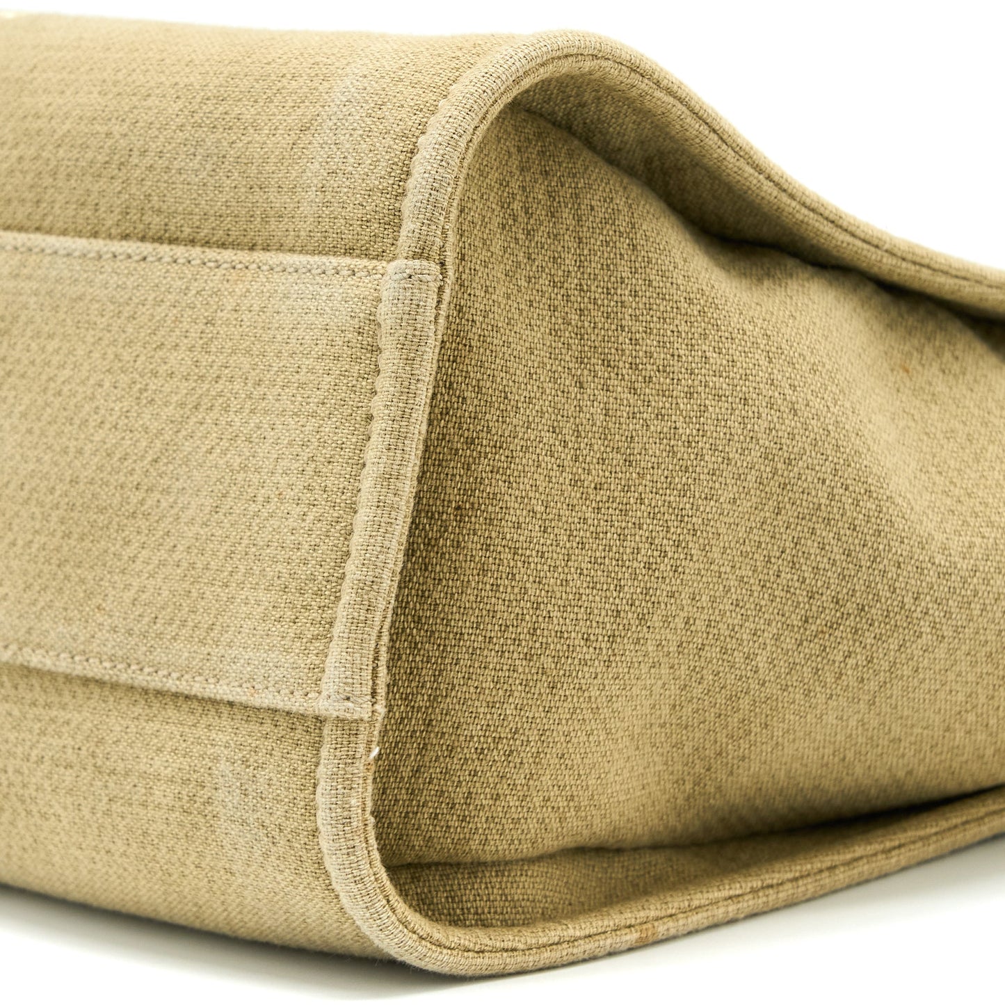 Chanel Deauville Tote Canvas Dark Beige SHW