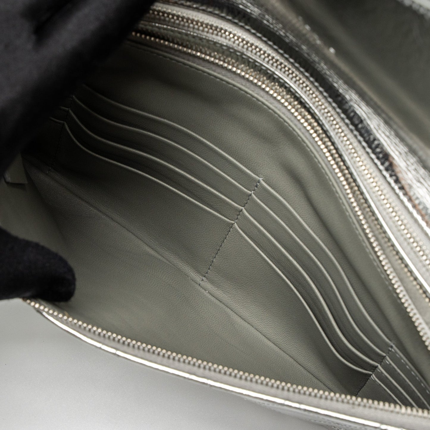 Chanel 31 Clutch Bag Goatskin Metallic Silver SHW