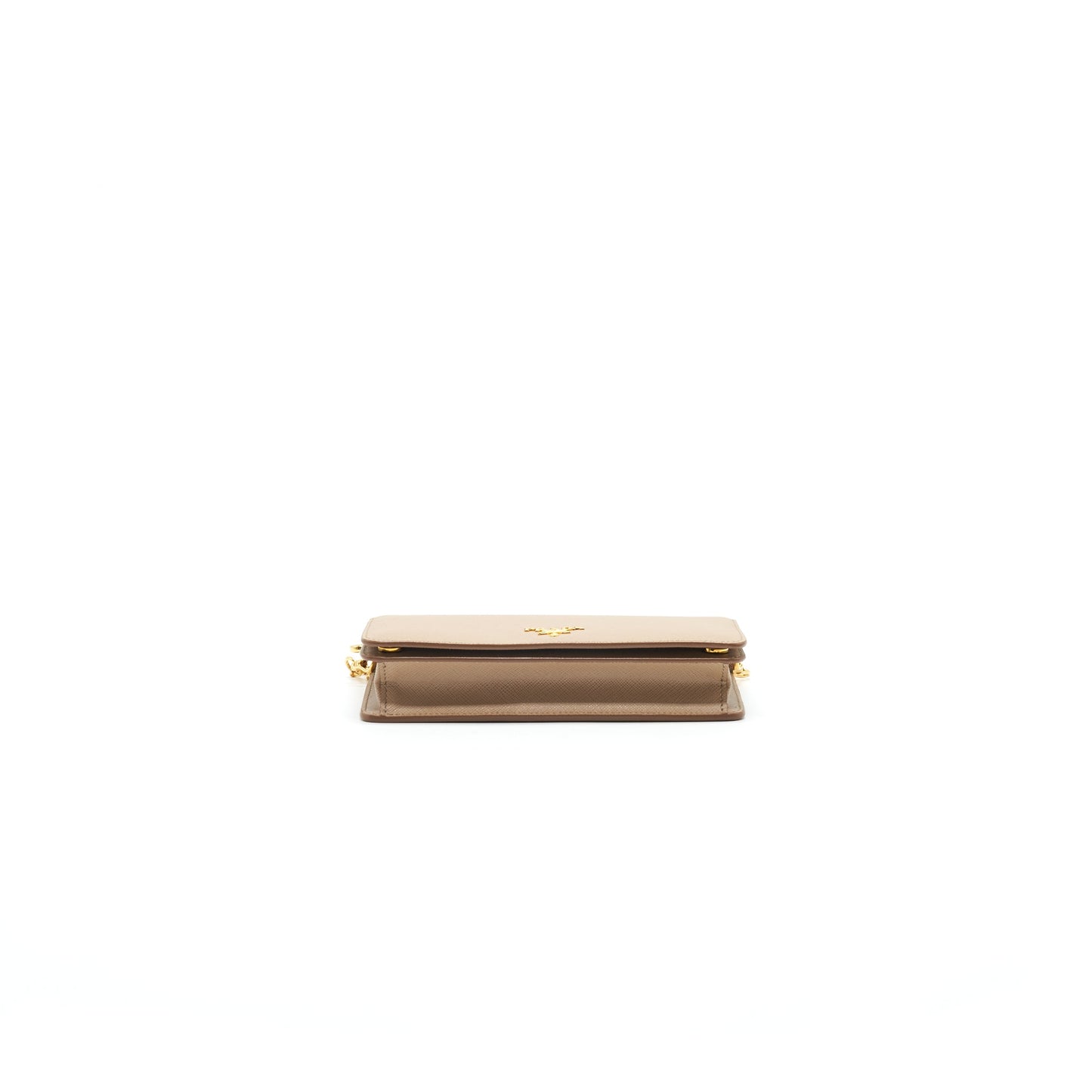 Prada Giada Saffiano Leather Wallet on Chain Beige