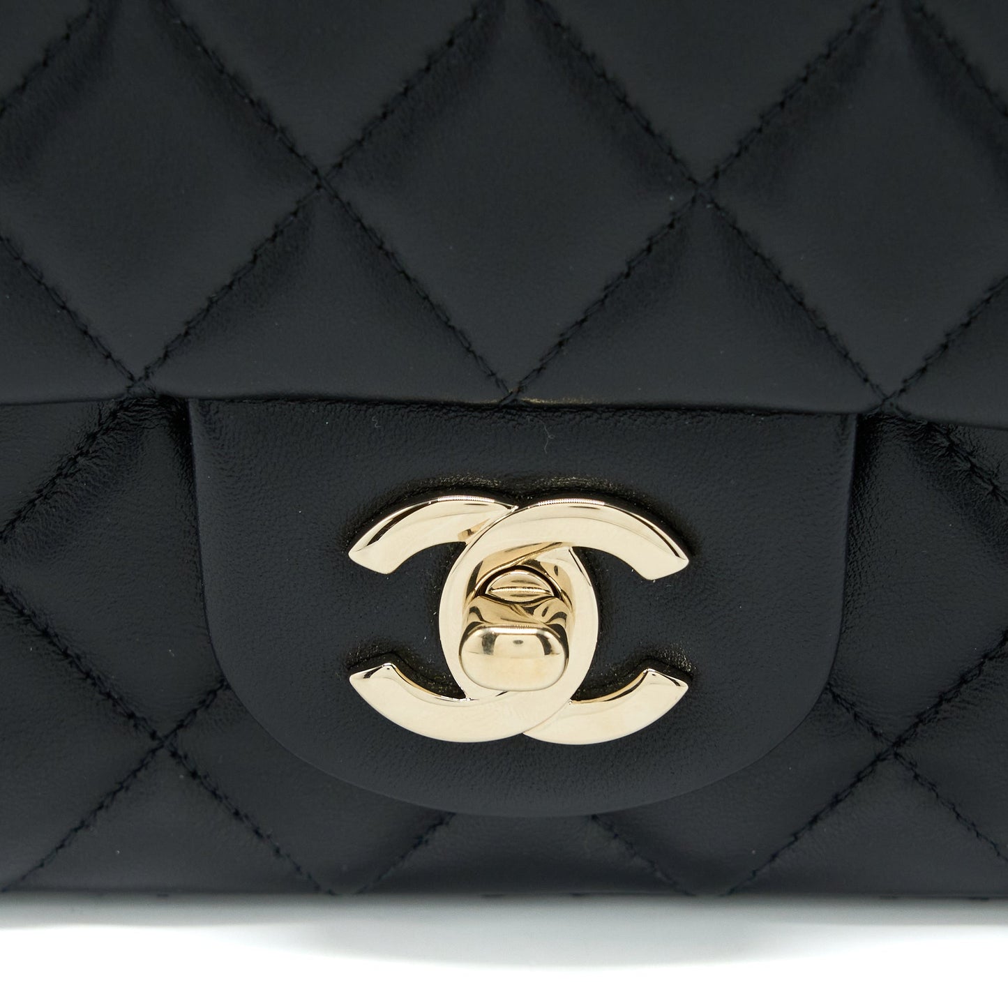 Chanel Classic Mini Rectangular Flap Bag Lambskin Black LGHW (Microchip)