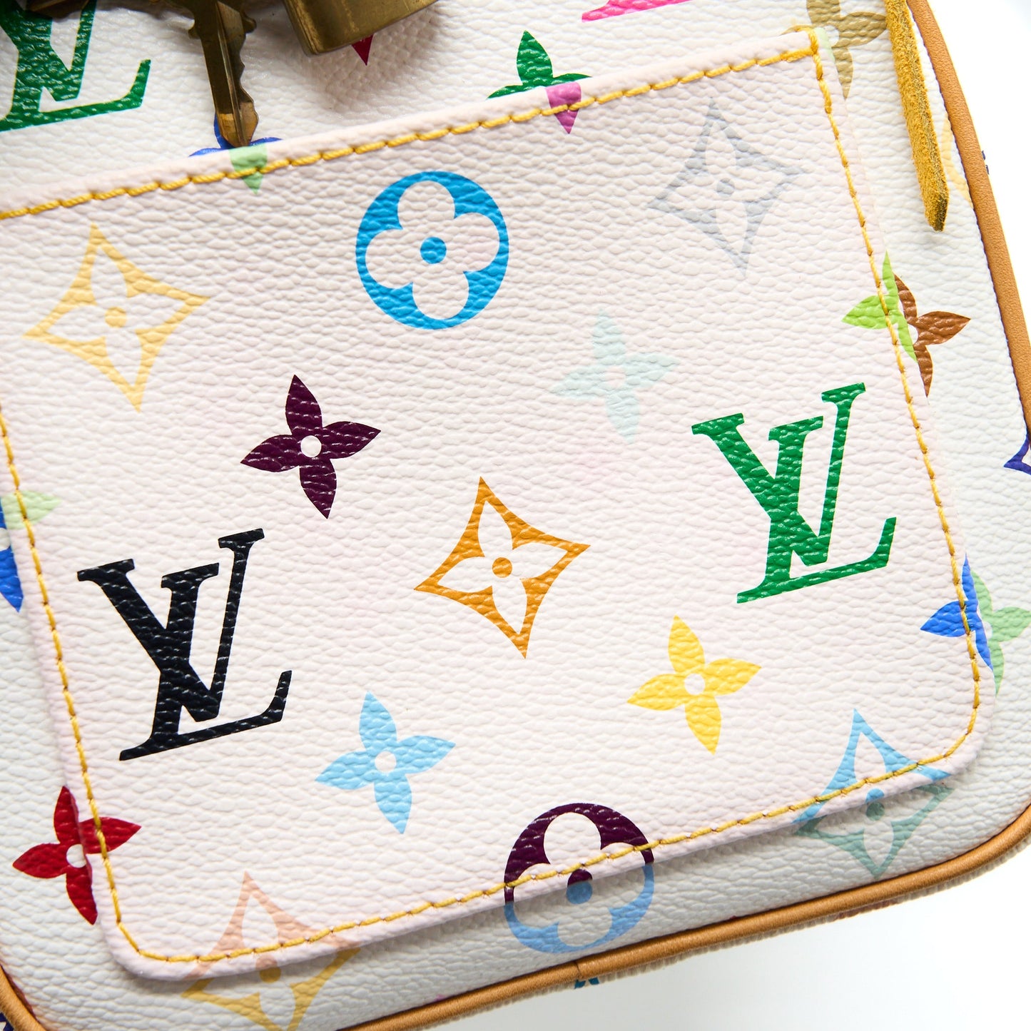 Louis Vuitton Vintage Speedy 25 Limited Edition White/Multicolour GHW