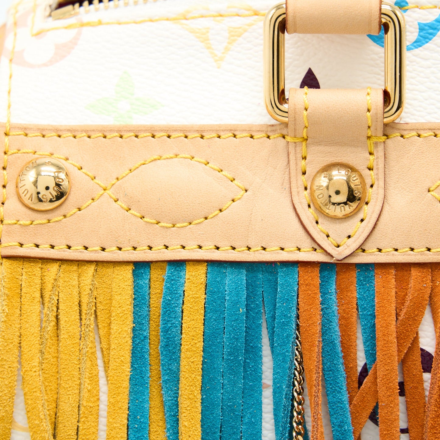 Louis Vuitton Vintage Speedy 25 Limited Edition White/Multicolour GHW