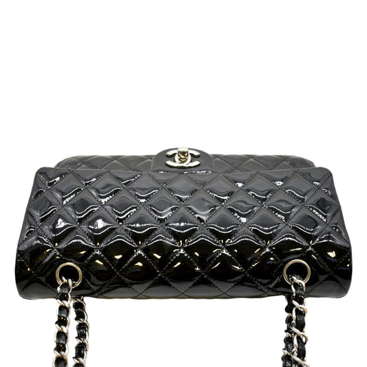 Luxury Chanel Medium Flap Patent Leather Shoulder Bag Black
