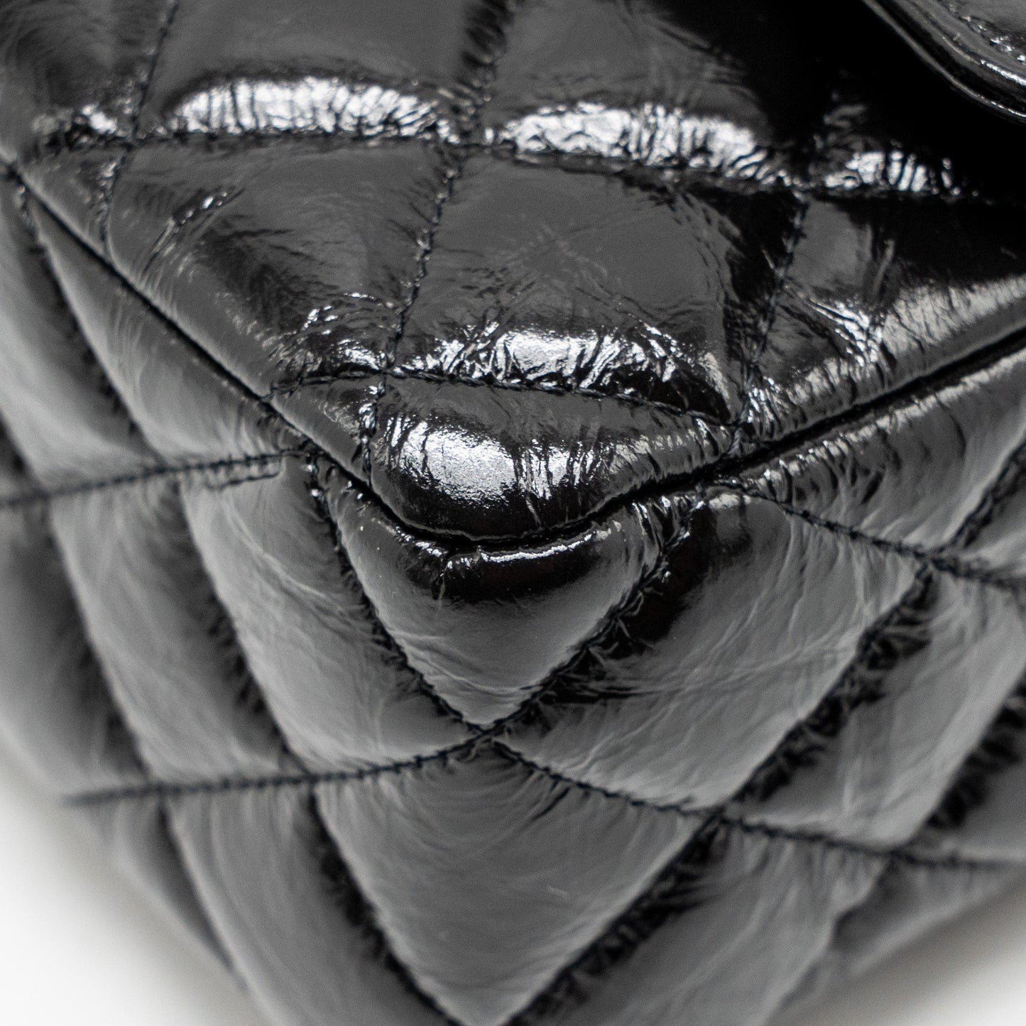 Chanel Medium Classic Double Flap Bag Patent SO Black