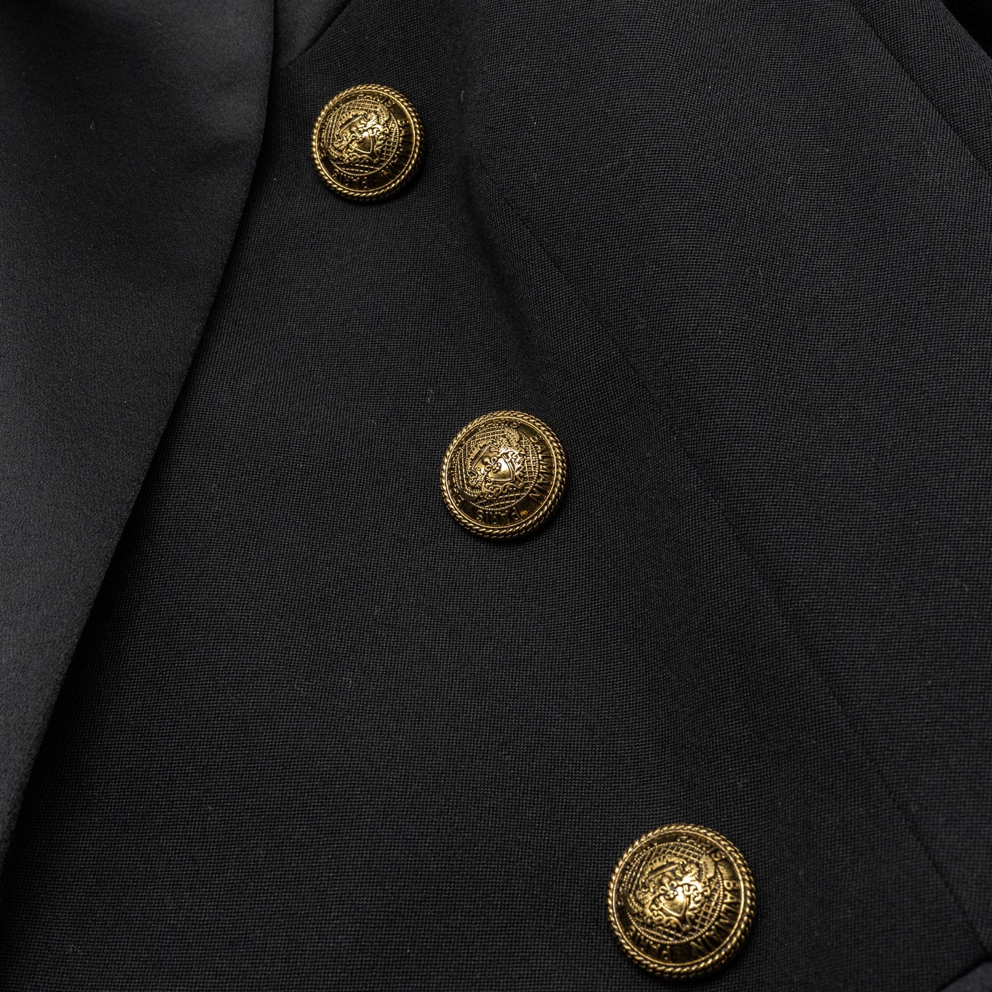 Balmain size 34 classic wool jacket black with gold button