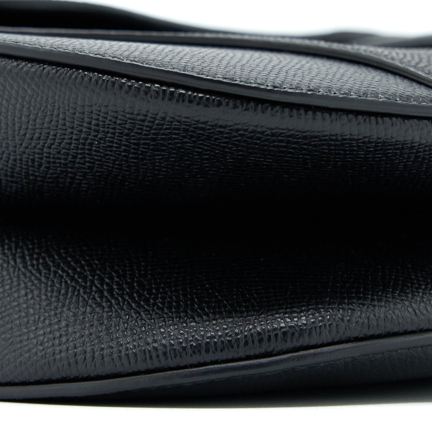 Dior Medium Saddle Bag With Strap Grained Calfskin Black GHW