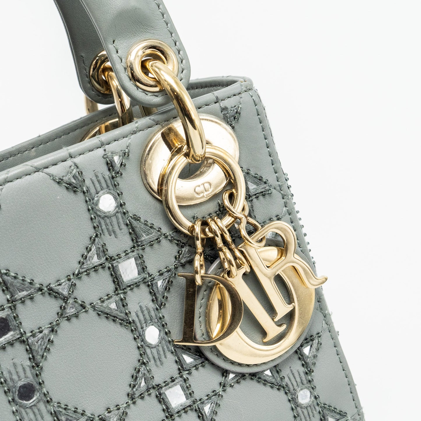 Dior Mini Lady Dior Limited Edition Lambskin Grey LGHW