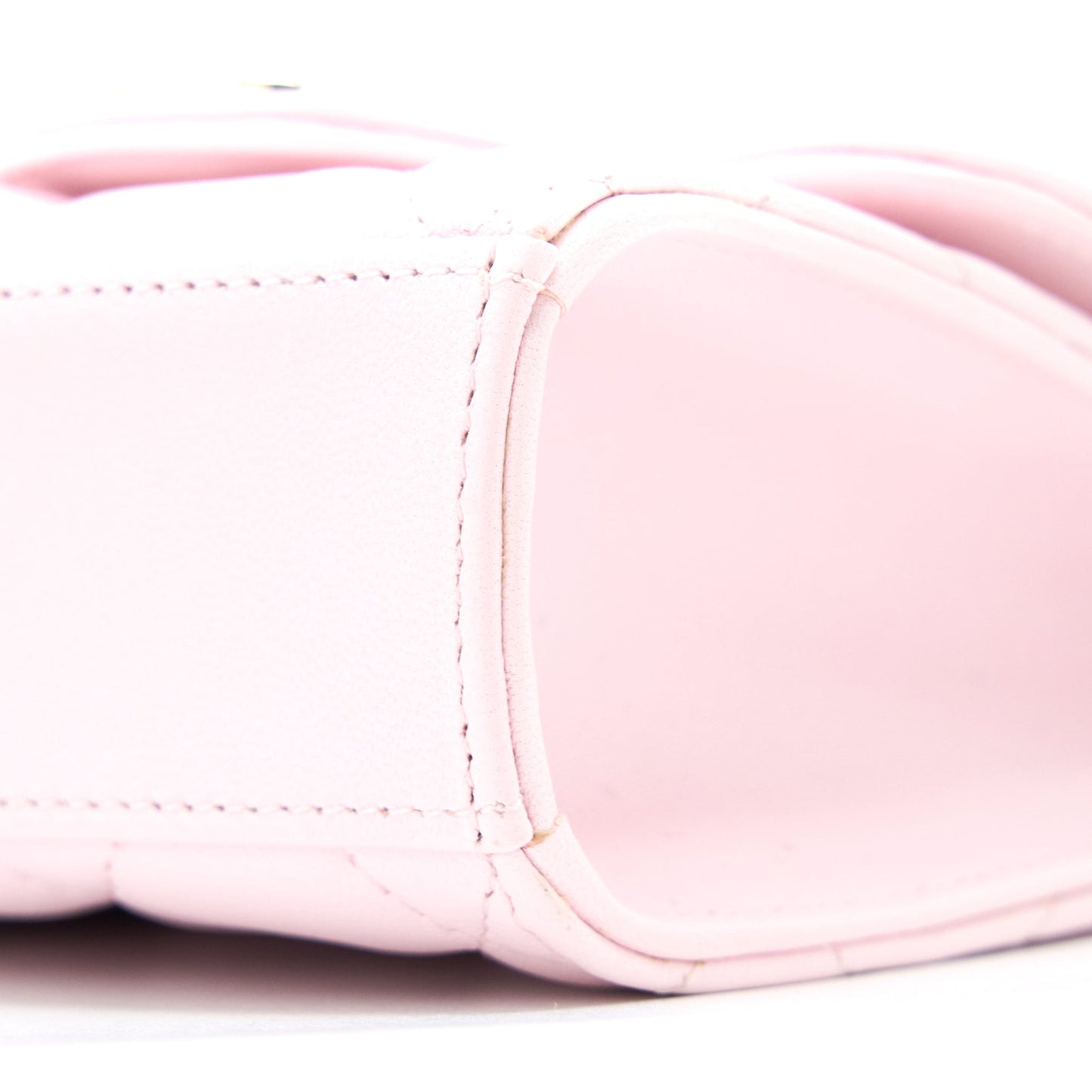 Chanel Top Handle Mini Flap Bag with Chain Lambskin Light Pink LGHW