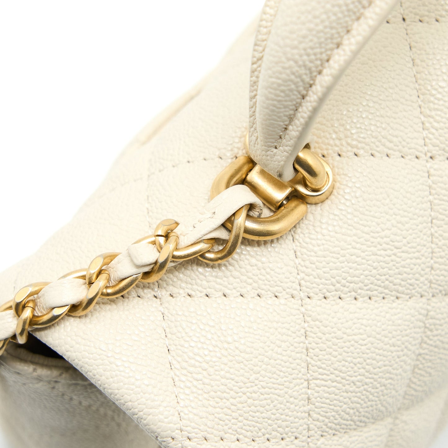 Chanel Top Handle Mini Rectangular Grained Calfskin Light Beige Brushed GHW