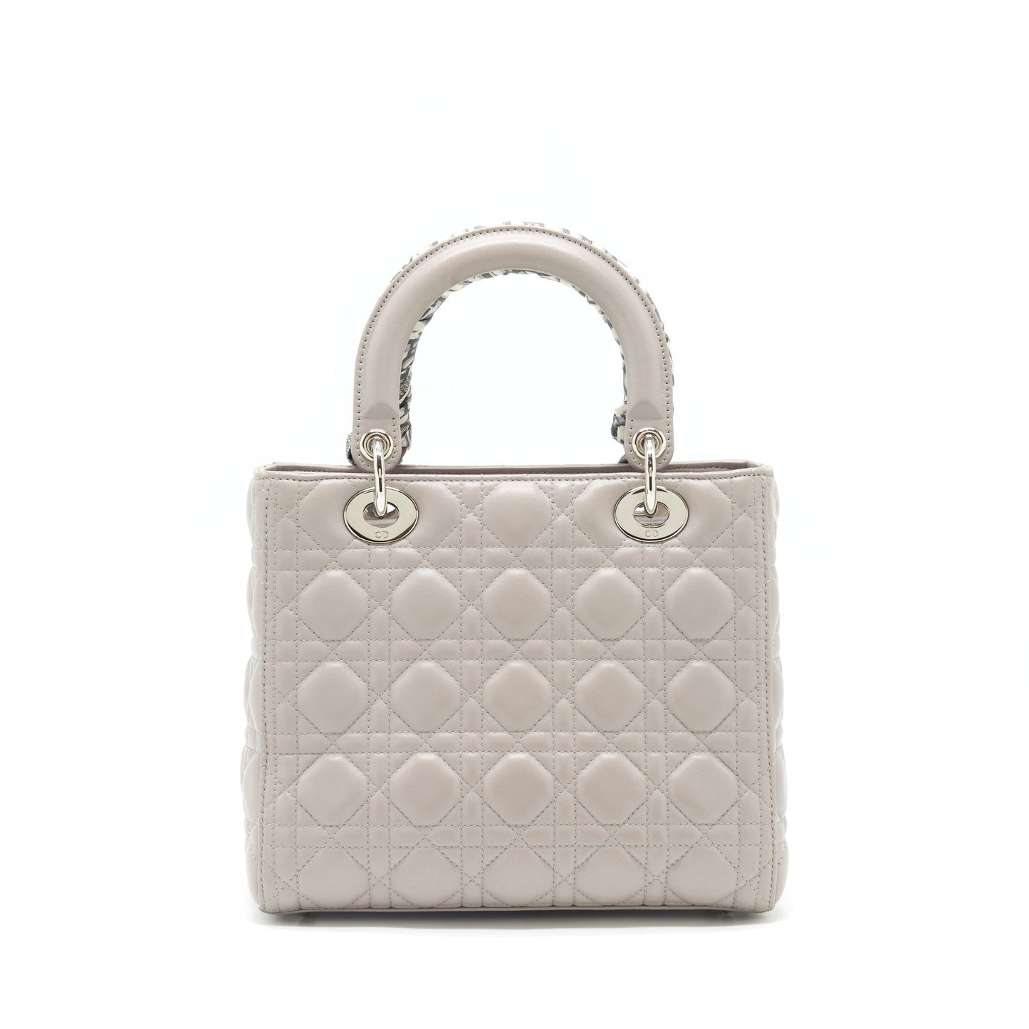 Dior Lady Dior Medium Lambskin Grey SHW With An Extra Twilly