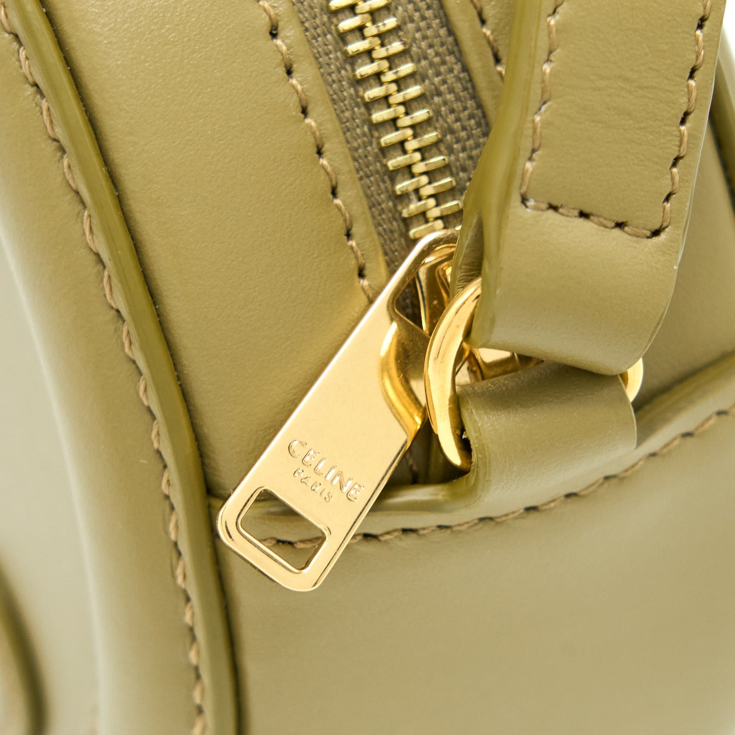 Celine Crossbody Oval Purse Calfskin Olive GHW