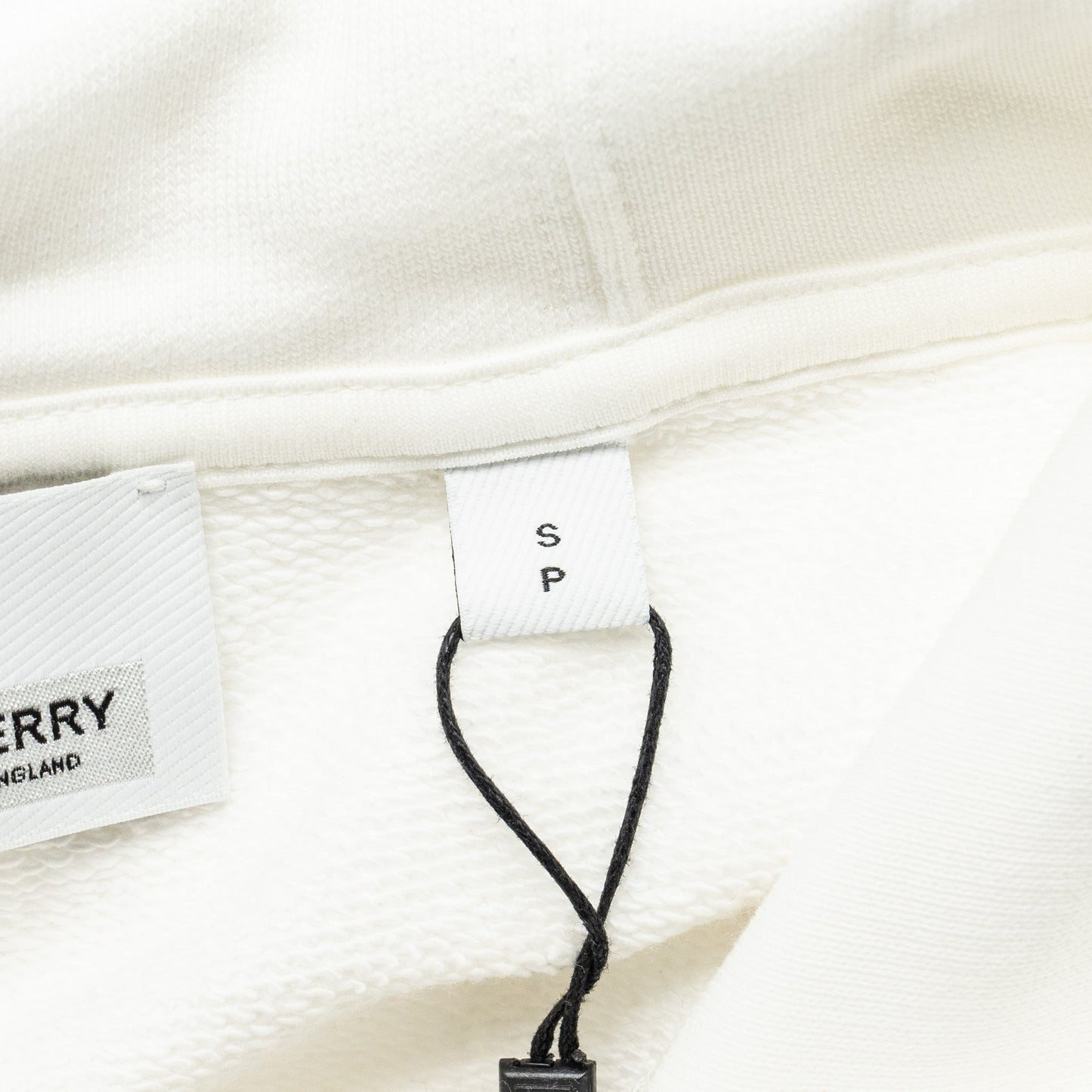 Burberry Size S Vintage Check Panel Oversized Hoodie Cotton White